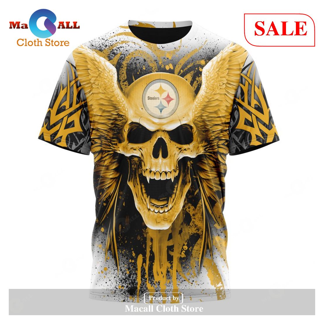 NFL Pittsburgh Steelers Special Expendables Skull Design Hoodie