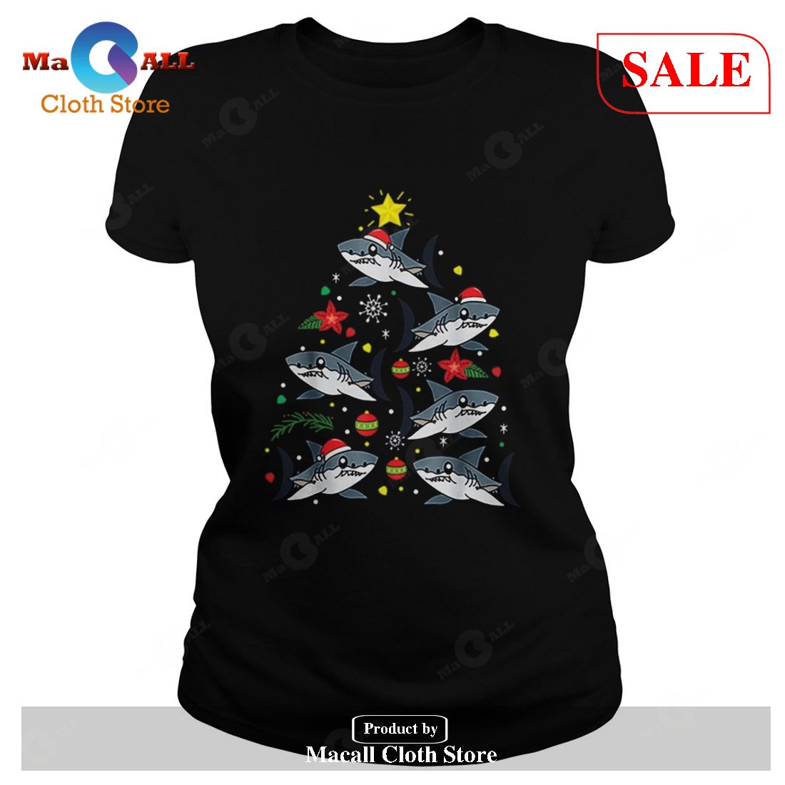 [SALE] Bull Shark Christmas Ornament Tree T-Shirt