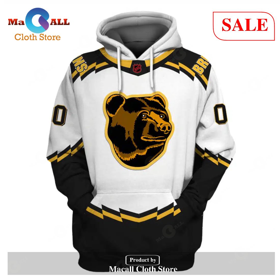 SALE] Personalized Name Number NHL Reverse Retro Jerseys Boston Bruins Hoodie Sweatshirt 3D - Macall Cloth Store Destination fashionistas