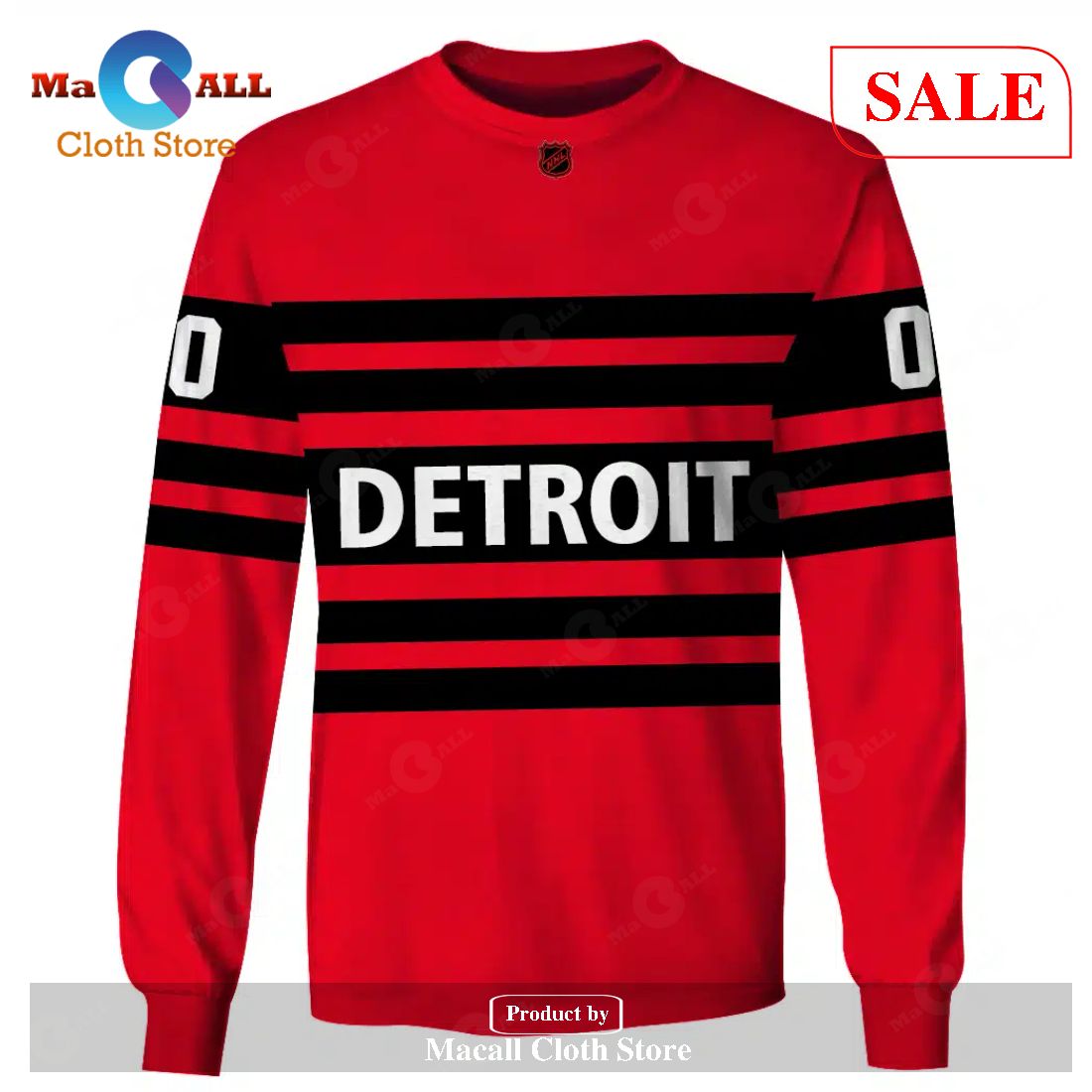 Personalized NHL Detroit Red Wings Reverse Retro 3D Hoodie For Men