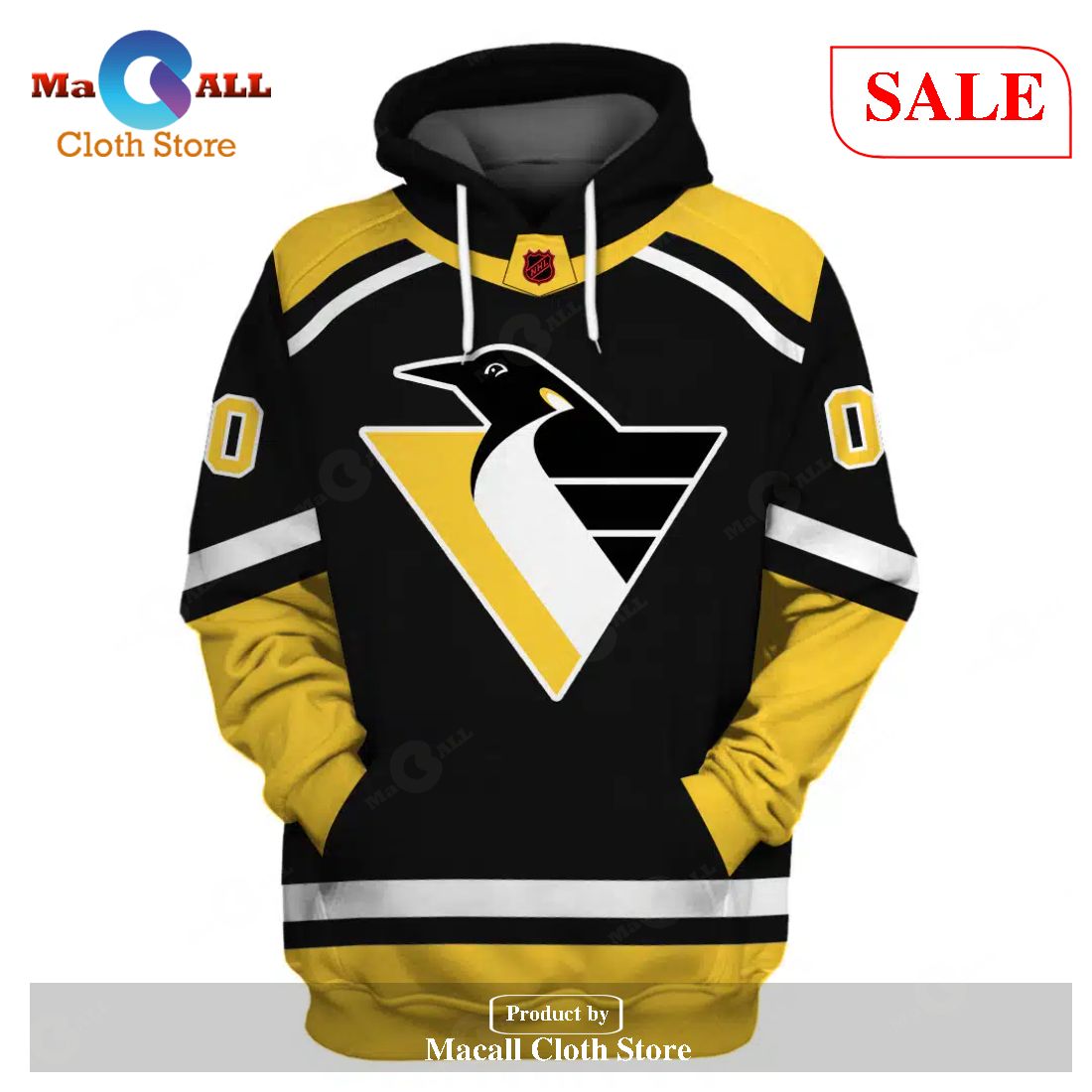 [SALE] Personalized Name And Number NHL Reverse Retro Jerseys Pittsburgh Penguins Hoodie Sweatshirt 3D