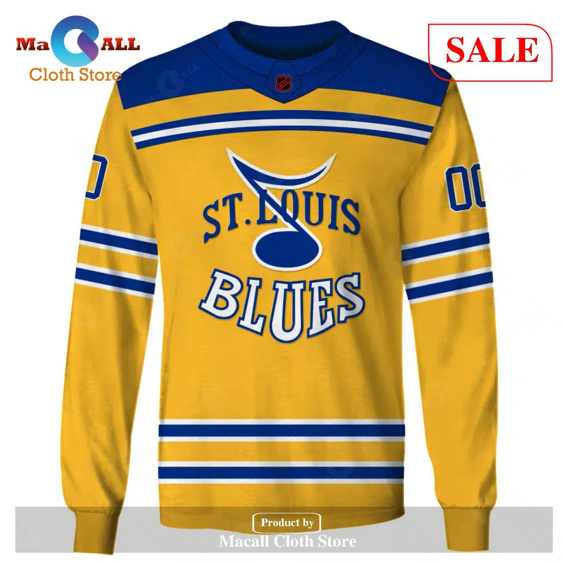 Personalized St. Louis Blues Throwback Vintage NHL Hockey Away Jersey 3D  Hoodie