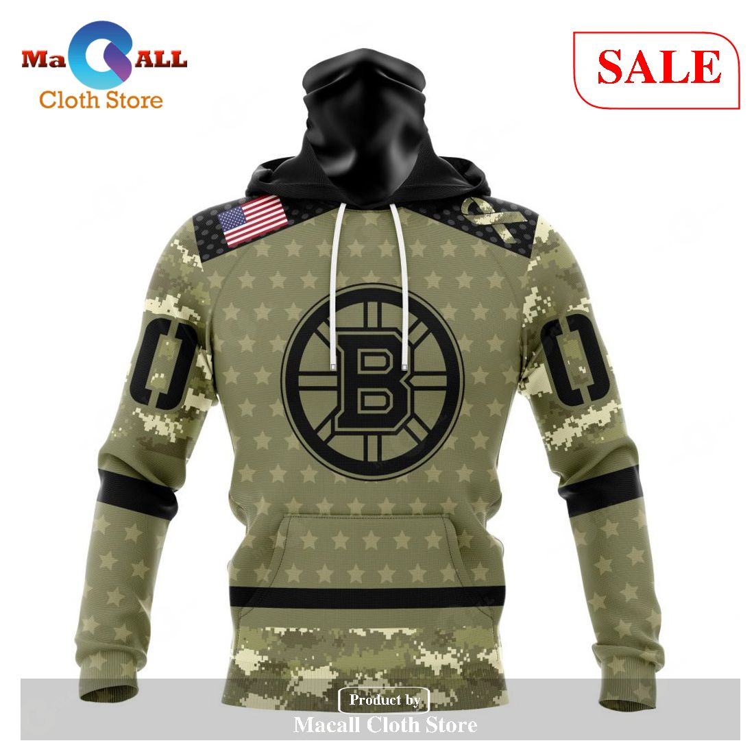 Boston Bruins Camo Color CUSTOM Your Service Branches Hoodie