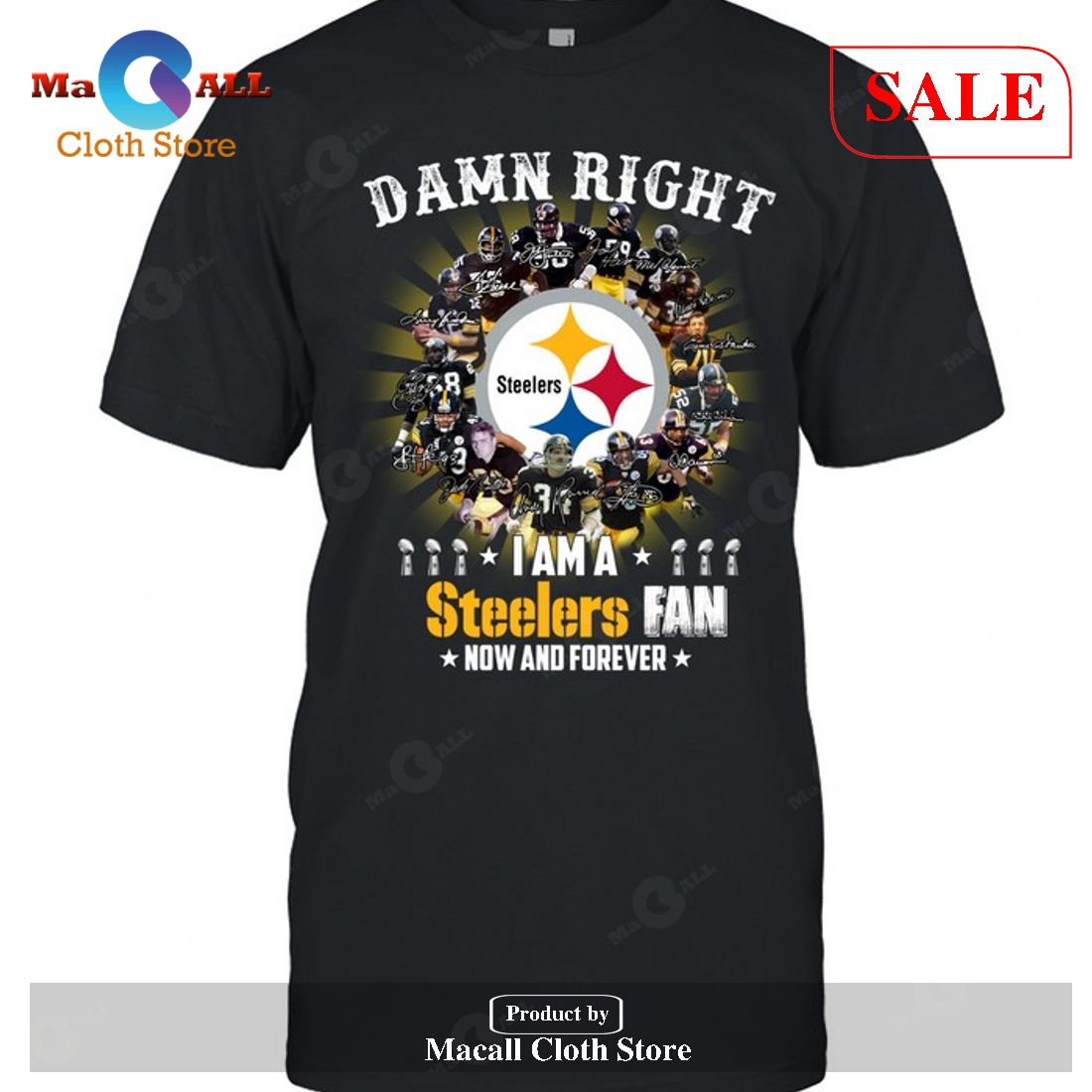 [SALE] Damn Right – I am a Steelers Fan Now And Forever-Unisex T-Shirt