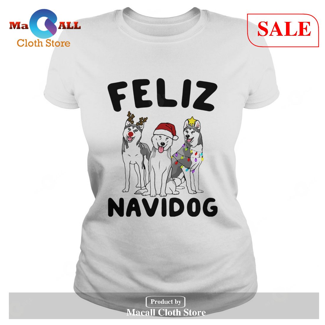 [SALE] Husky Feliz Navidog T-Shirt
