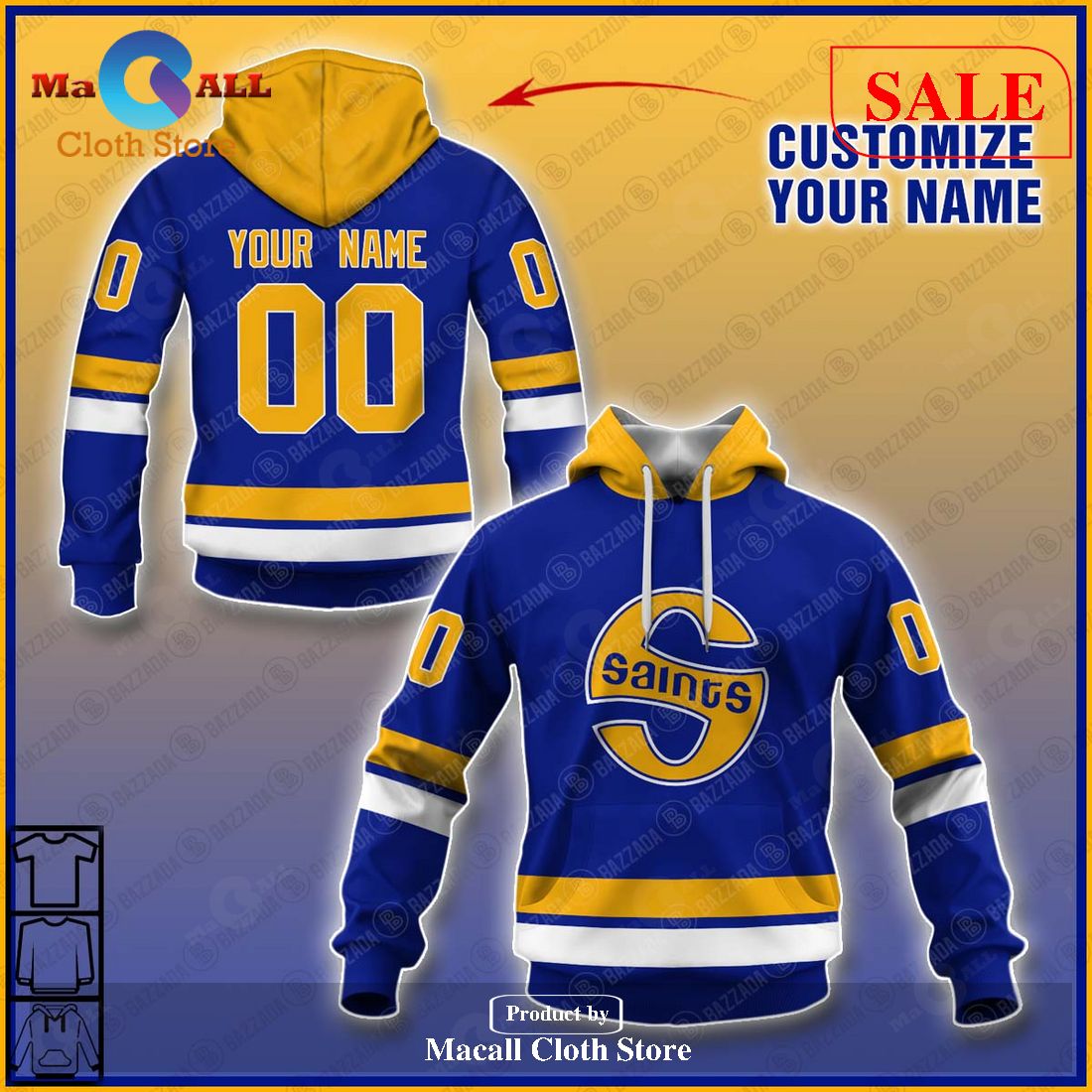 [SALE] Personalized WHA Retro Minnesota Fighting Saints Blues 1972 Hoodie Sweatshirt 3D LIMITED EDITION