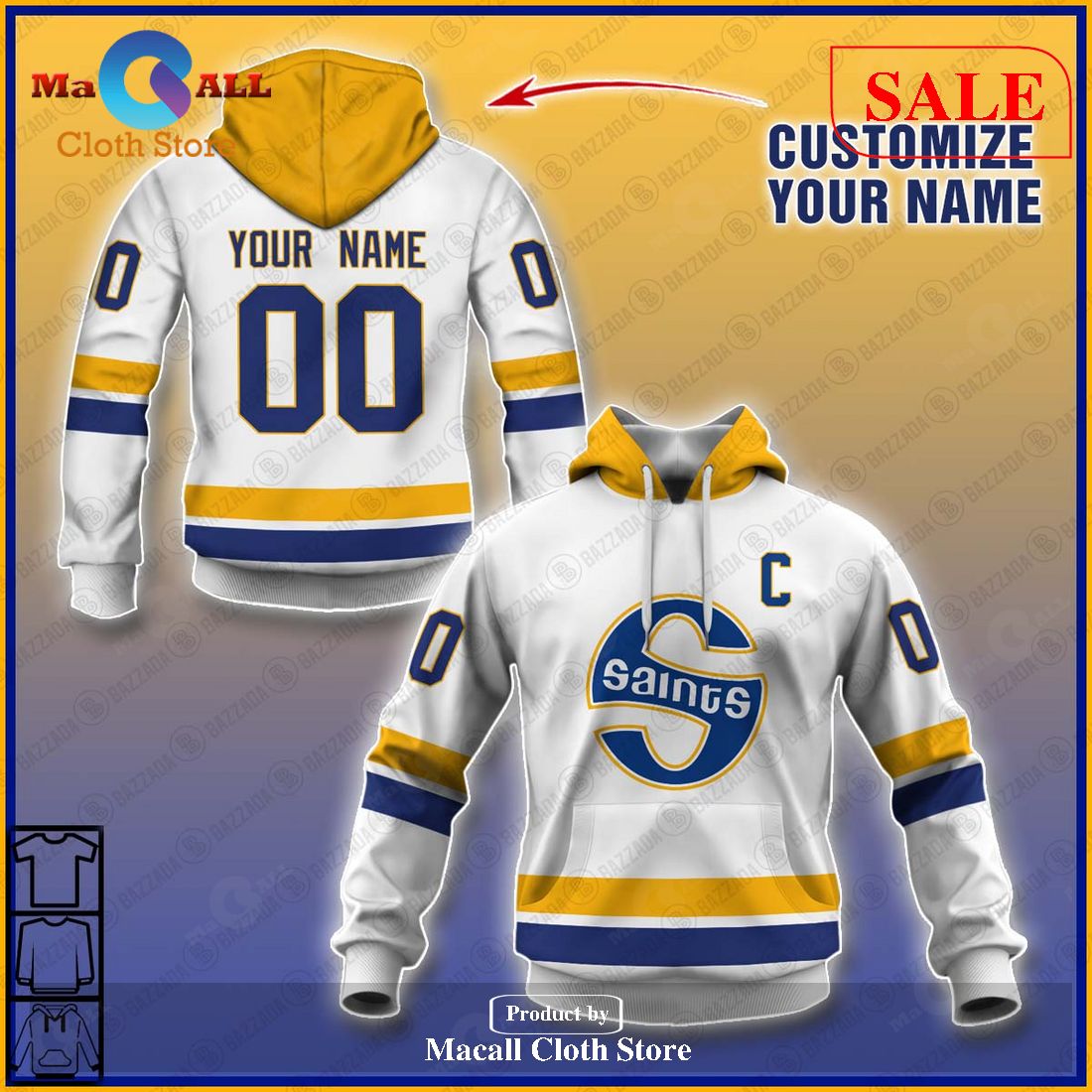 [SALE] Personalized WHA Retro Minnesota Fighting Saints White 1972 Hoodie Sweatshirt 3D LIMITED EDITION