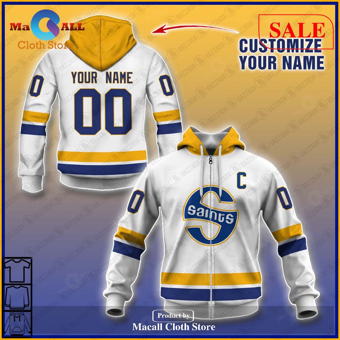 [SALE] Personalized WHA Retro Minnesota Fighting Saints White 1972 Hoodie Sweatshirt 3D LIMITED EDITION