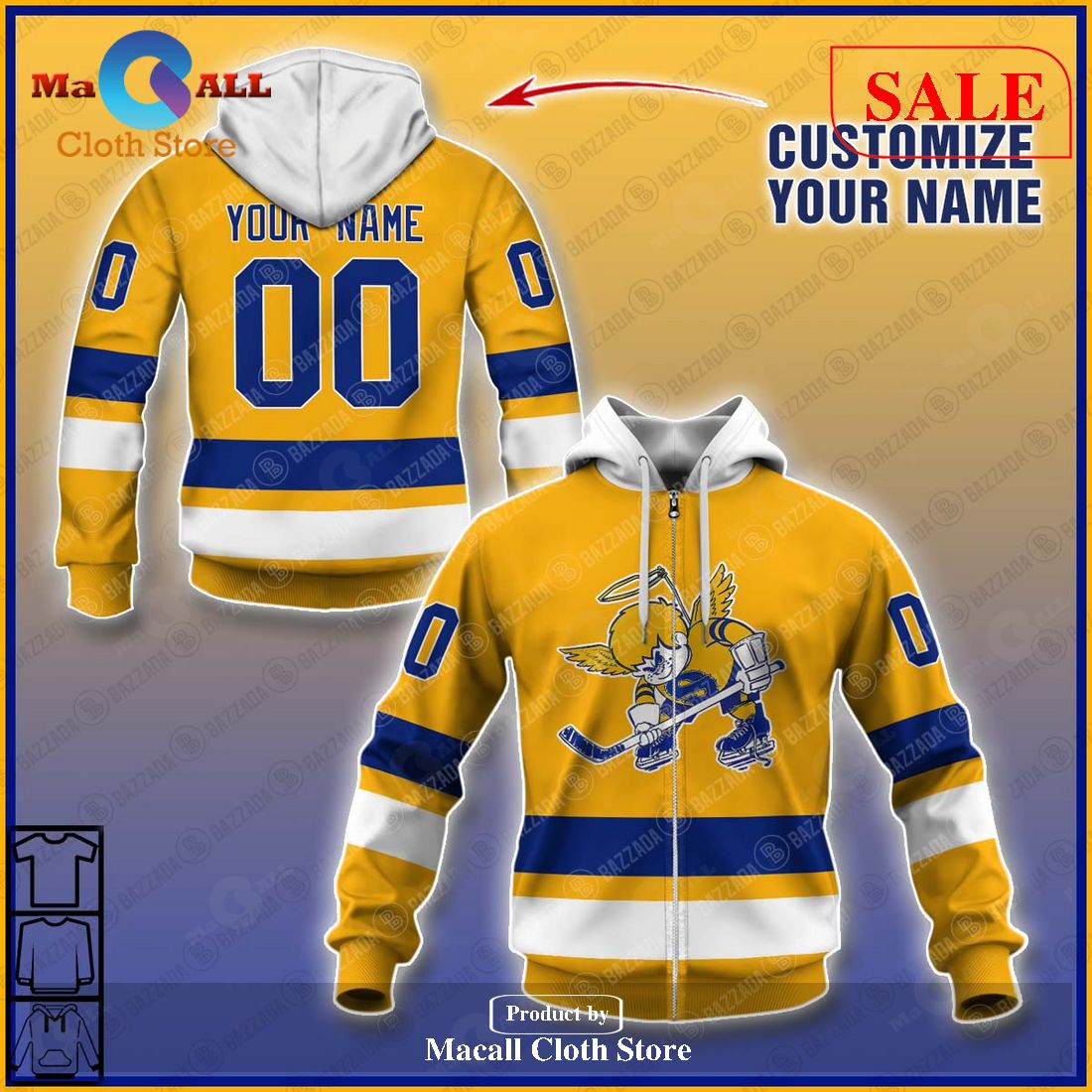 [SALE] Personalized WHA Retro Minnesota Fighting Saints Yellow 1978 Hoodie Sweatshirt 3D LIMITED EDITION