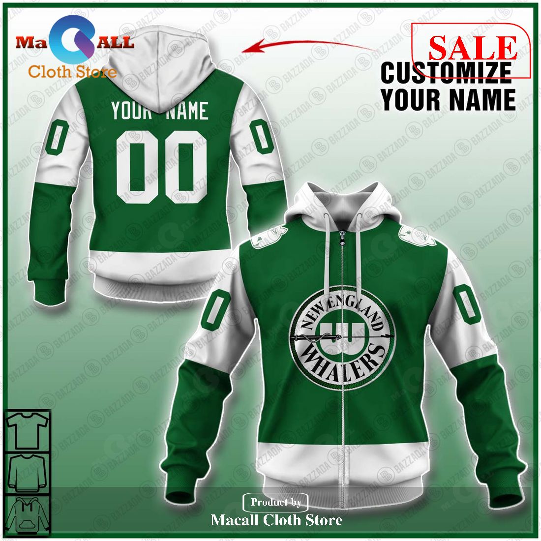 [SALE] Personalized WHA Retro New England Whalers White 1972 Hoodie Sweatshirt 3D LIMITED EDITION
