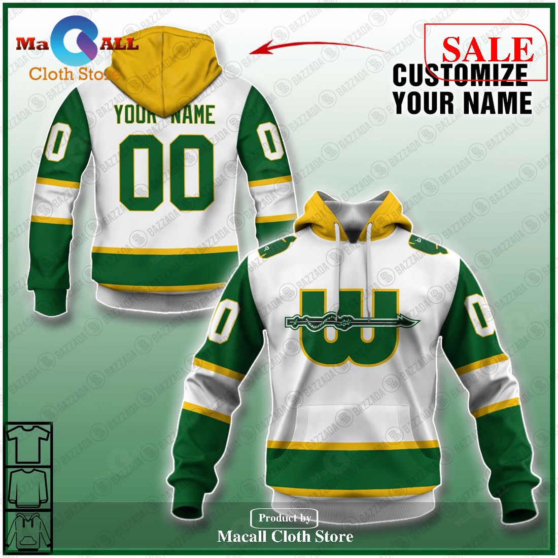 [SALE] Personalized WHA Retro New England Whalers White 1975 Hoodie Sweatshirt 3D LIMITED EDITION