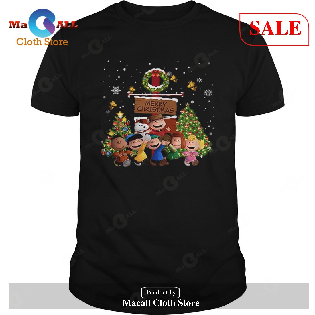 [SALE] Peanuts characters Merry Christmas T-Shirt