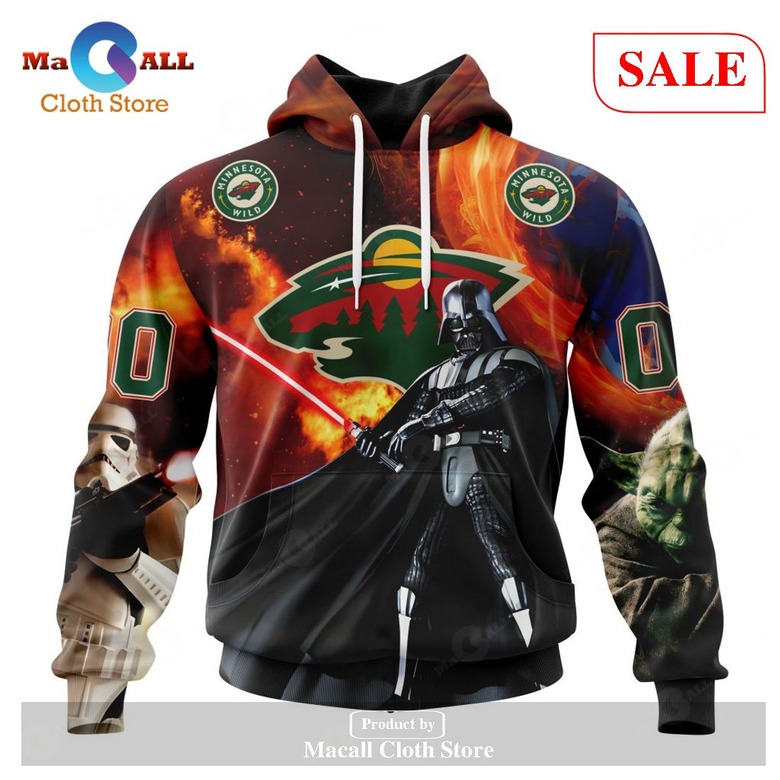 [SALE] Personalized NHL Minnesota Wild – Specialized Design X Star War Hoodie Sweatshirt 3D LIMITED EDITION