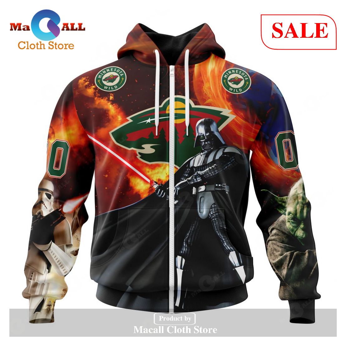 [SALE] Personalized NHL Minnesota Wild – Specialized Design X Star War Hoodie Sweatshirt 3D LIMITED EDITION