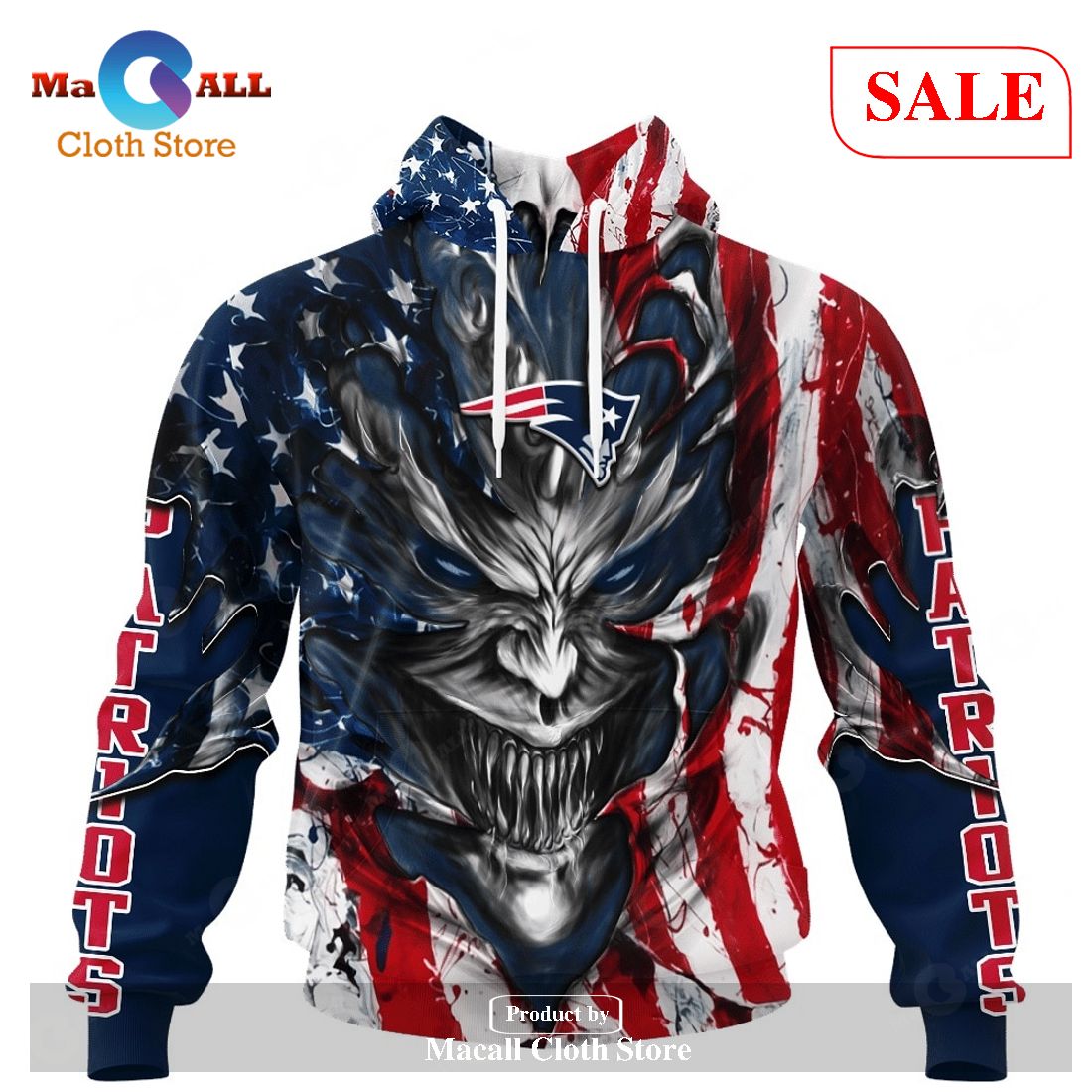 New England Patriots Football Logo Skull 3D Hoodie Nfl 3D Sweatshirt - Best  Seller Shirts Design In Usa