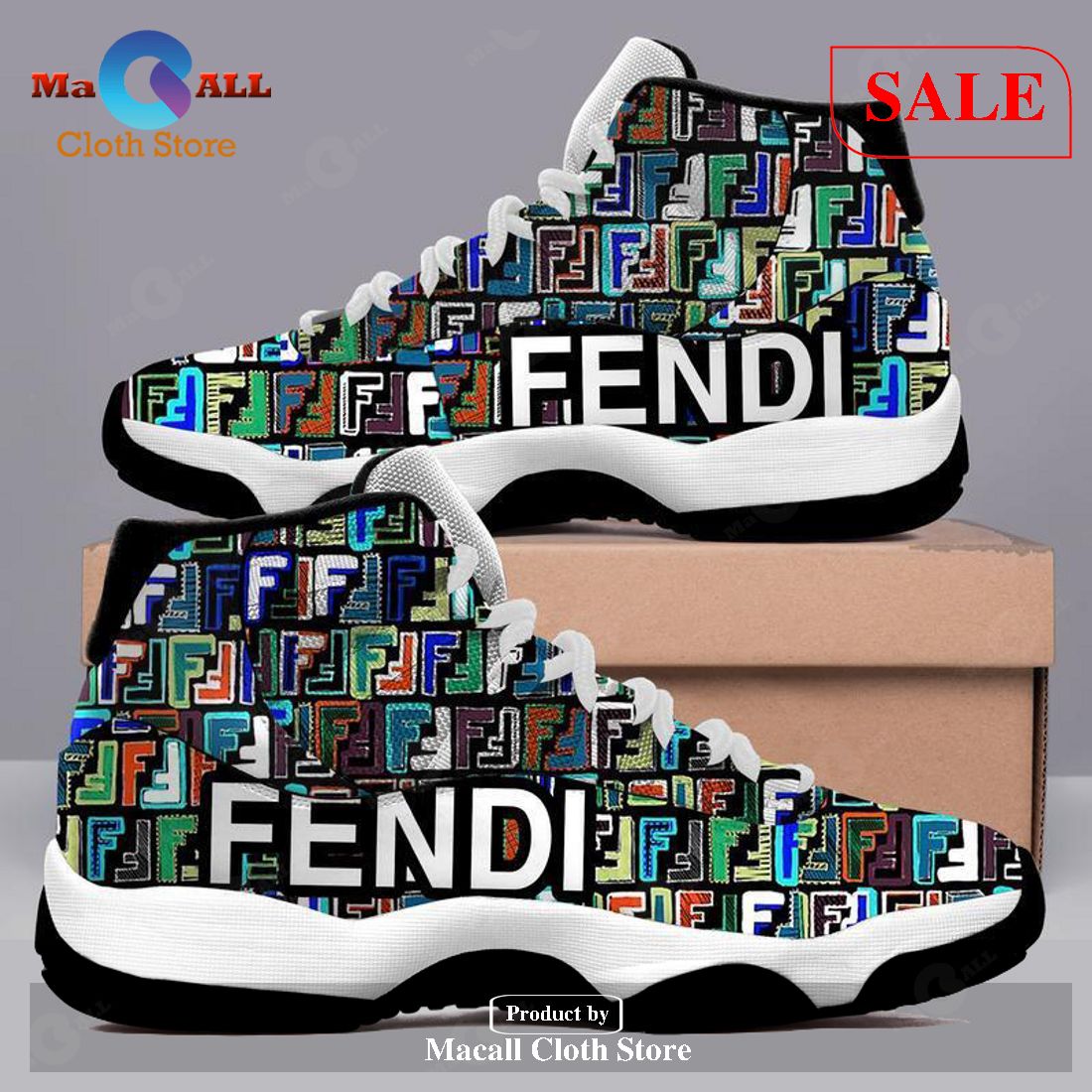 [SALE] Fendi Colorful Air Jordan 11 Sneakers Shoes Hot 2022 Gifts For Men Women POD Design