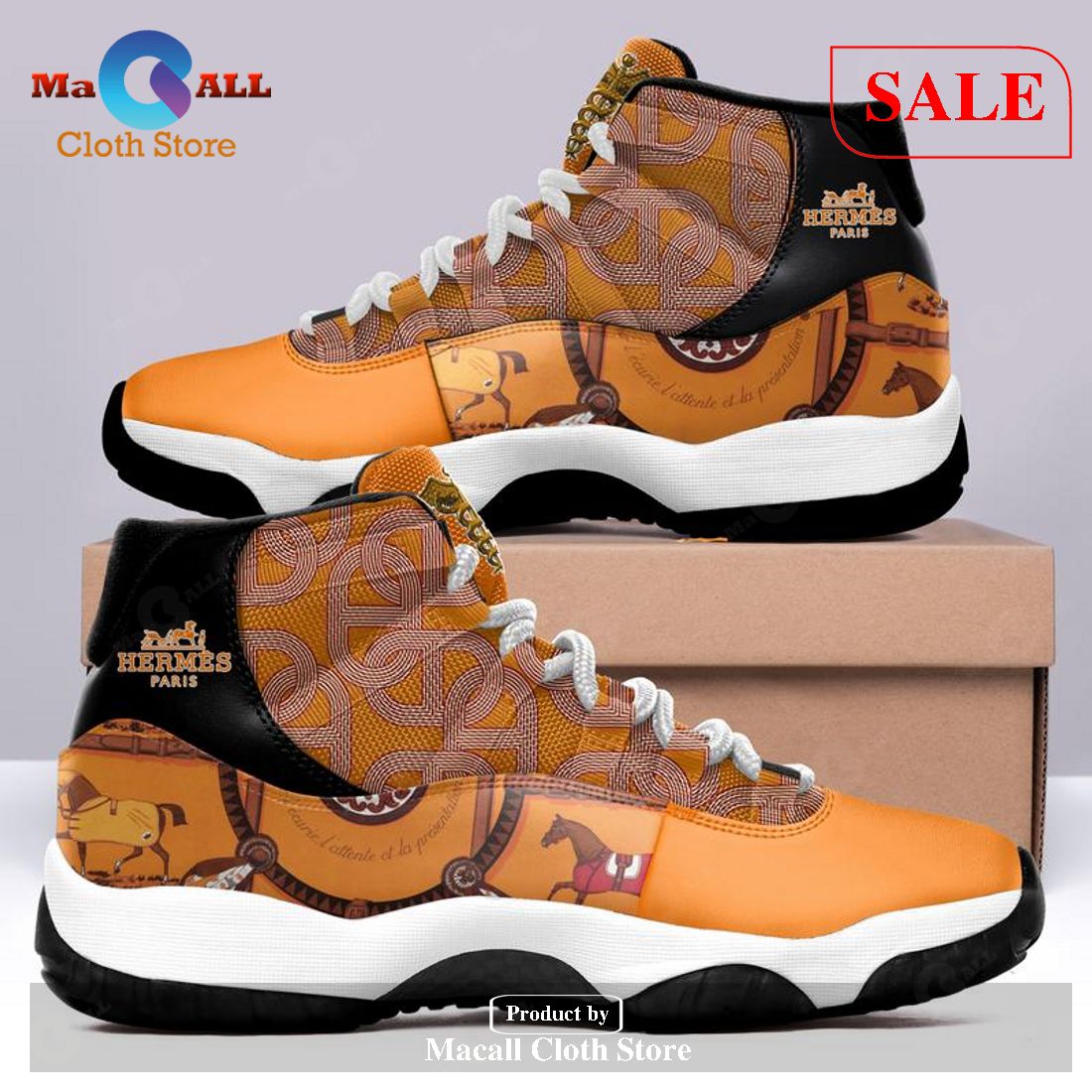 [SALE] Luxury Hermes Air Jordan 11 Sneakers Shoes Hot 2022 Gifts For Men Women POD Design