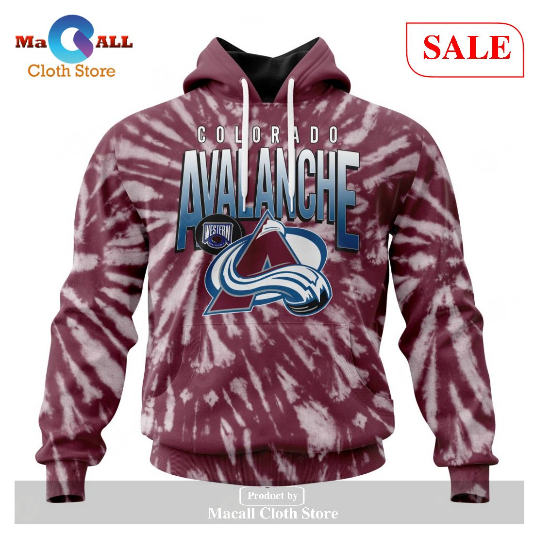 [SALE] Personalized NHL Colorado Avalanche Special Retro Vintage Tie – Dye Hoodie Sweatshirt 3D LIMITED EDITION