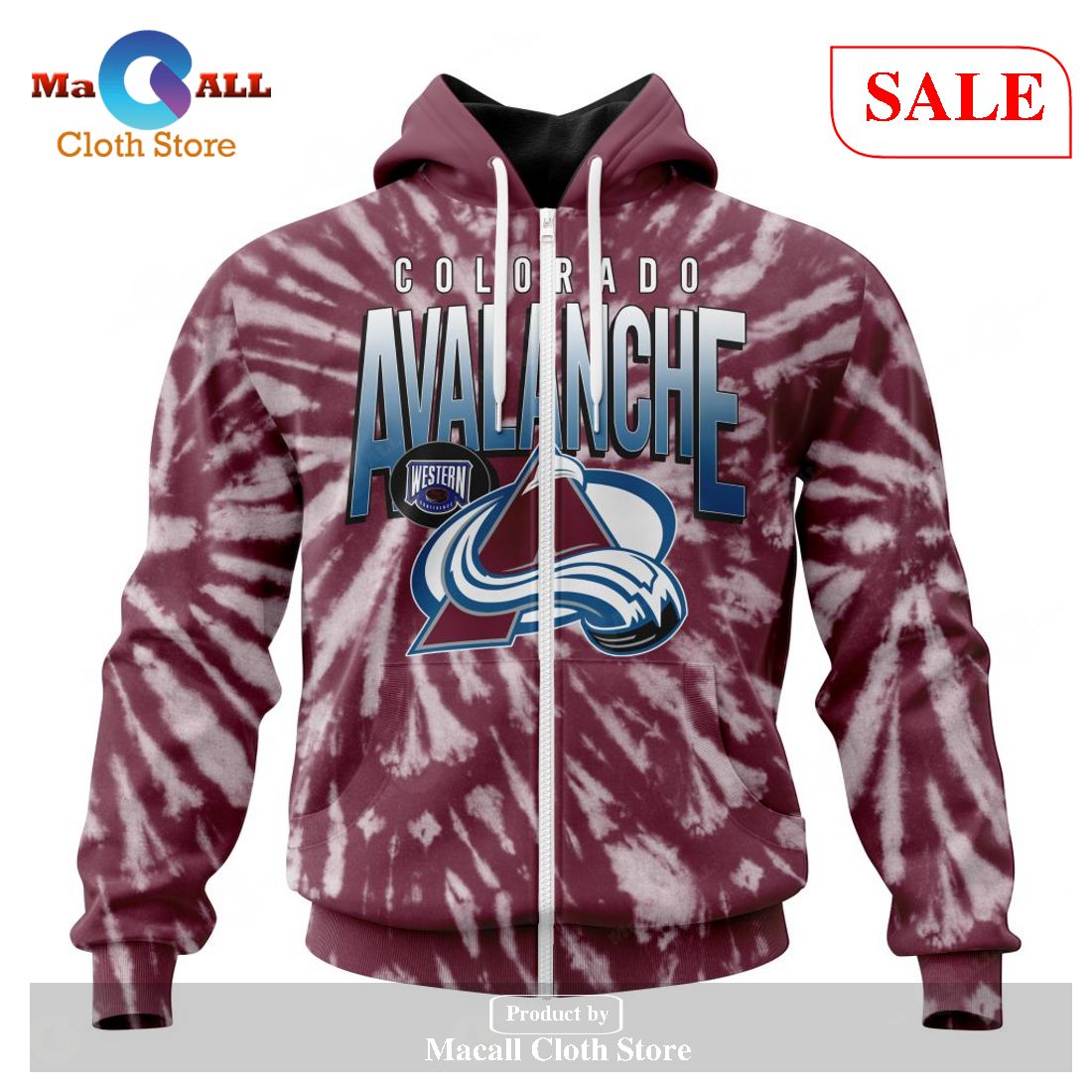 [SALE] Personalized NHL Colorado Avalanche Special Retro Vintage Tie – Dye Hoodie Sweatshirt 3D LIMITED EDITION