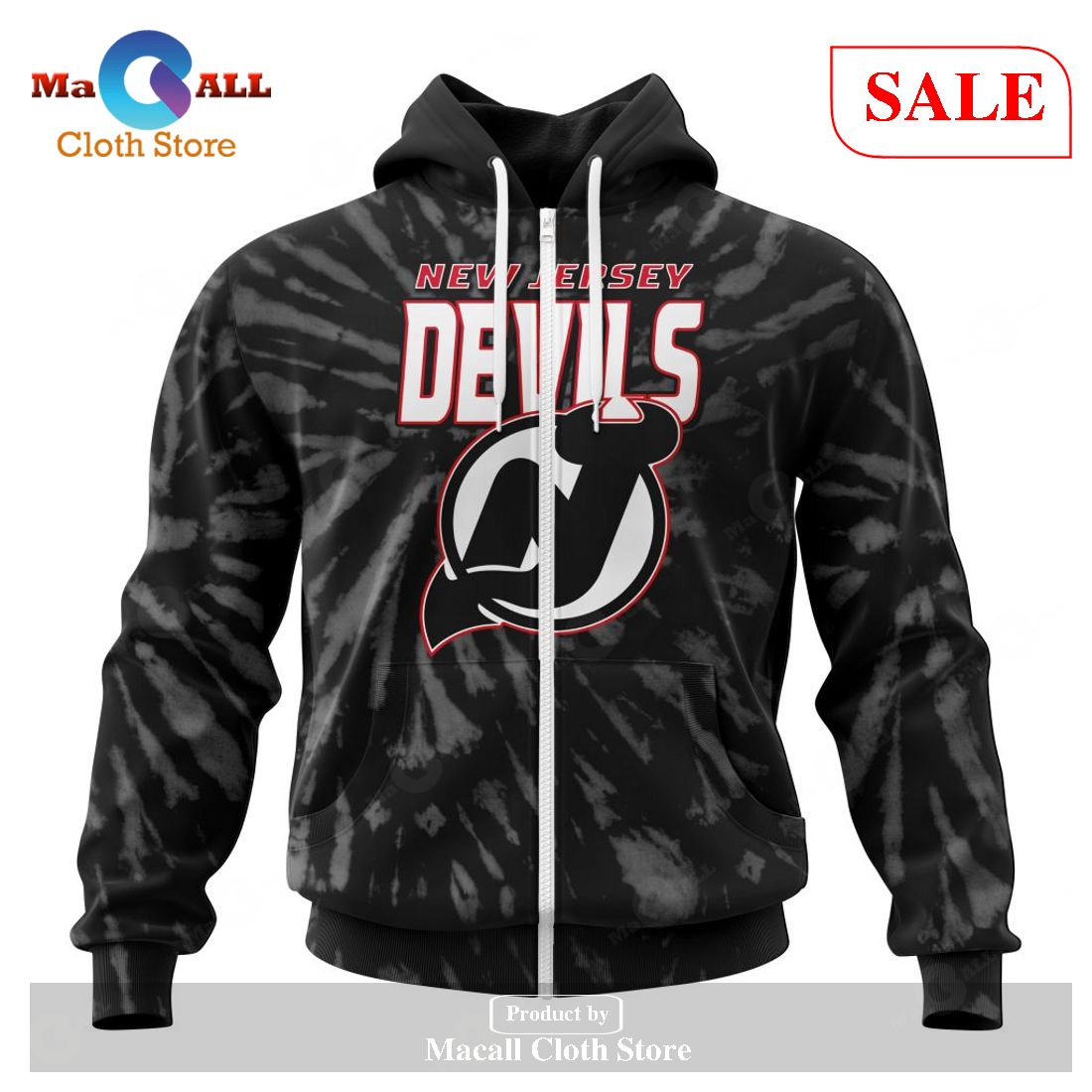 [SALE] Personalized NHL New Jersey Devils Special Retro Vintage Tie – Dye Hoodie Sweatshirt 3D LIMITED EDITION