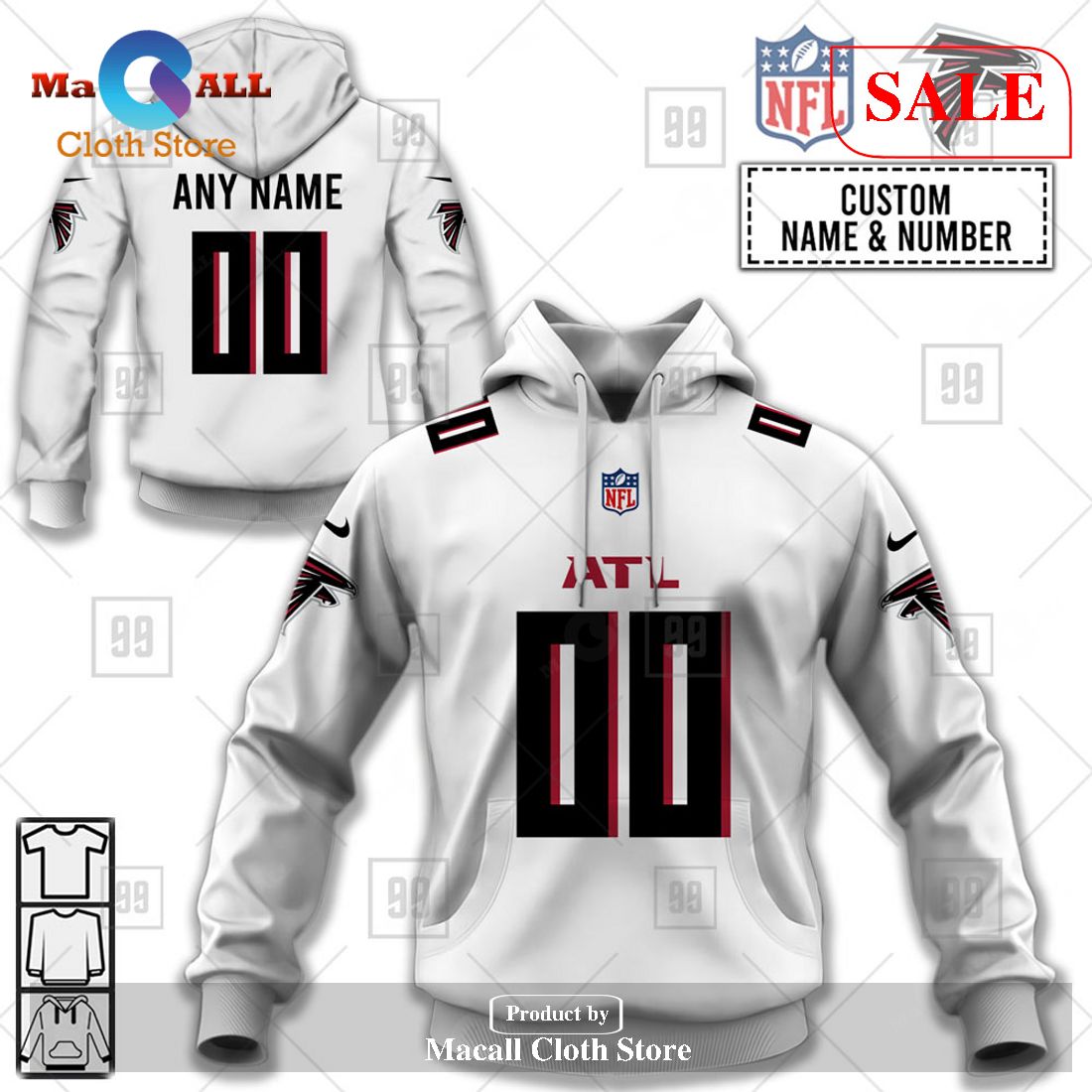 [SALE] Personalized NFL Atlanta Falcons Road Jersey Hoodie Sweatshirt 3D LIMITED EDITION