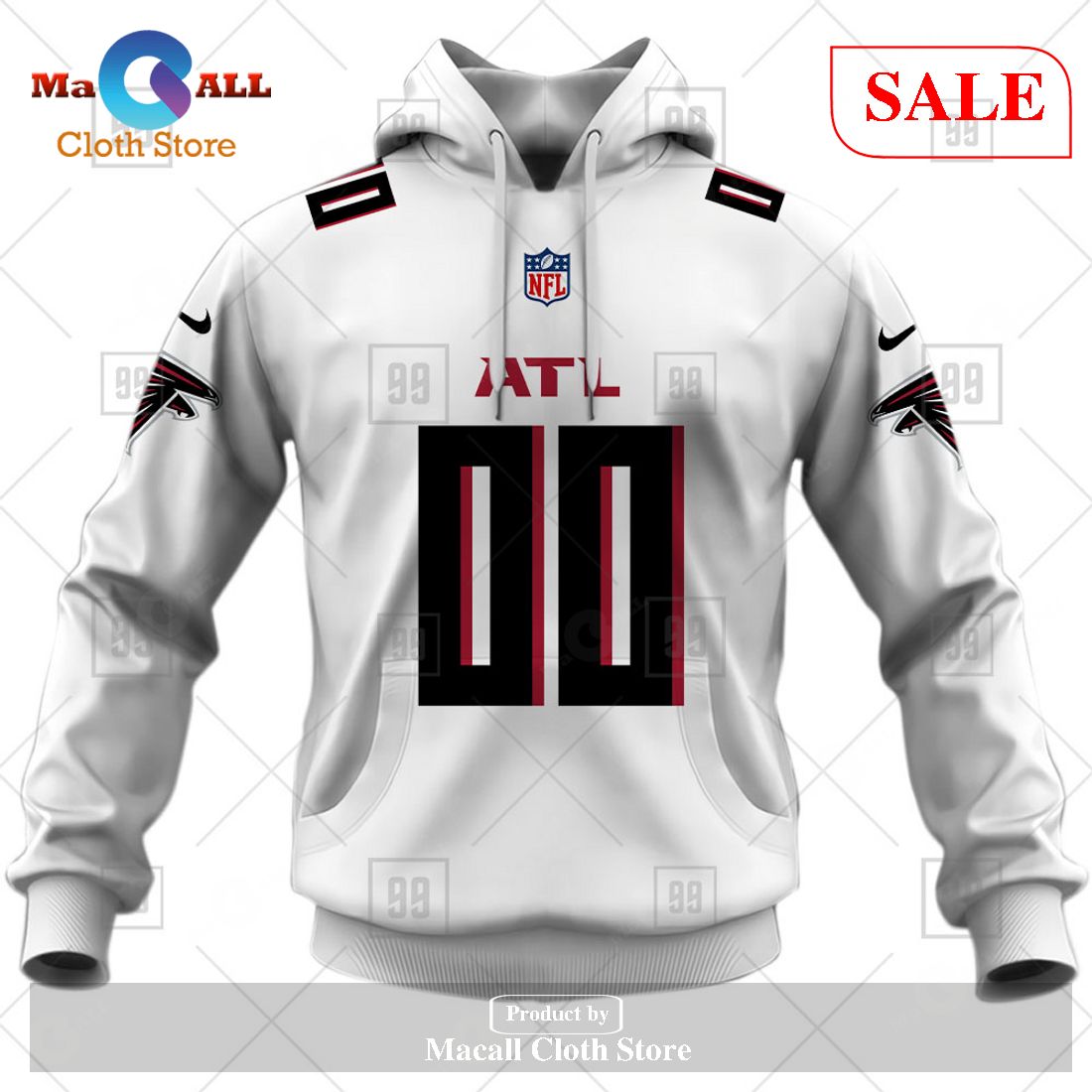 [SALE] Personalized NFL Atlanta Falcons Road Jersey Hoodie Sweatshirt 3D LIMITED EDITION