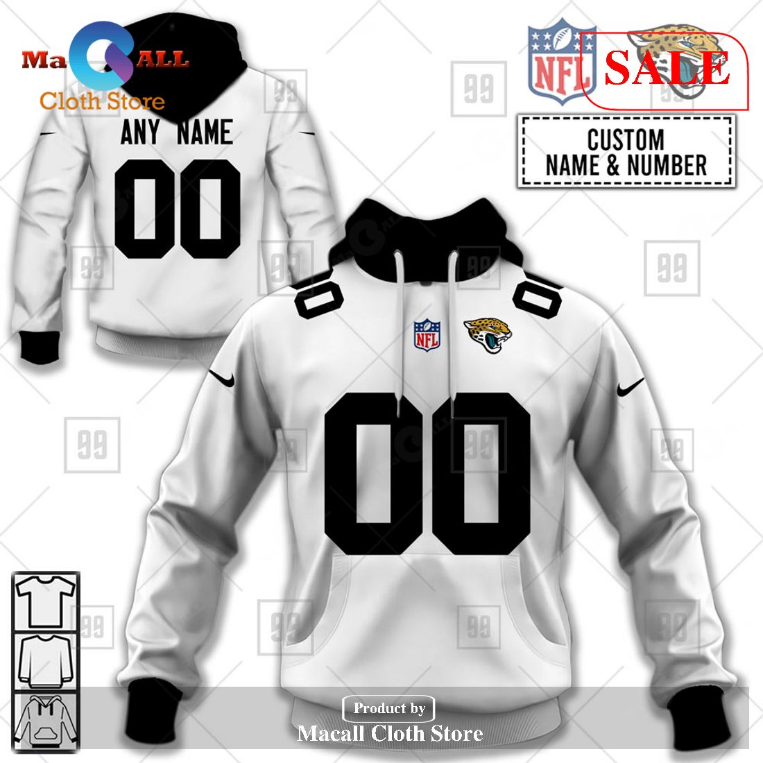 [SALE] Personalized NFL Jacksonville Jaguars Road Jersey Hoodie Sweatshirt 3D LIMITED EDITION