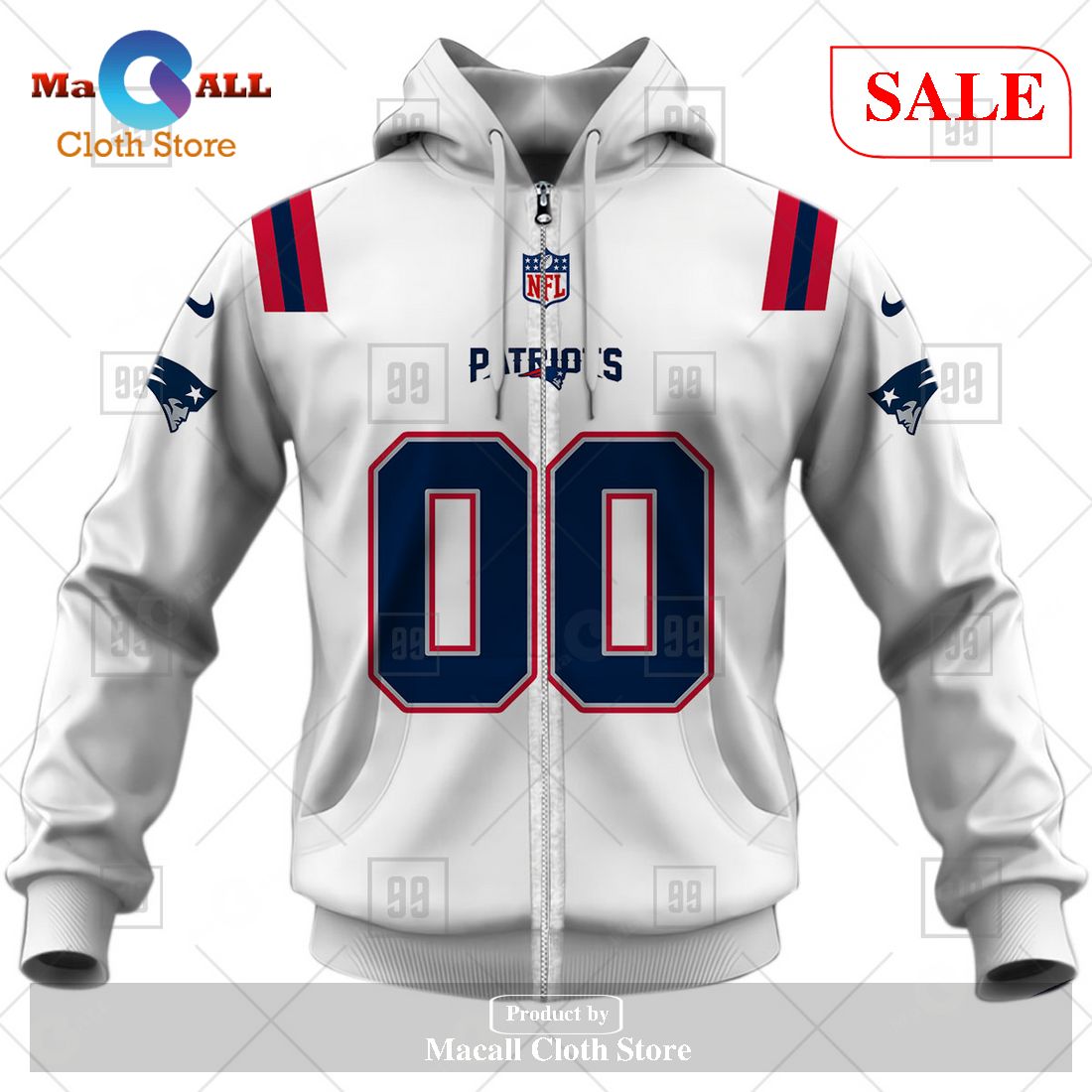 SALE] Personalized NFL New England Patriots Road Jersey Hoodie