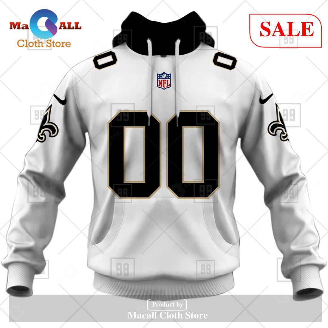 [SALE] Personalized NFL New Orleans Saints Road Jersey Hoodie Sweatshirt 3D LIMITED EDITION