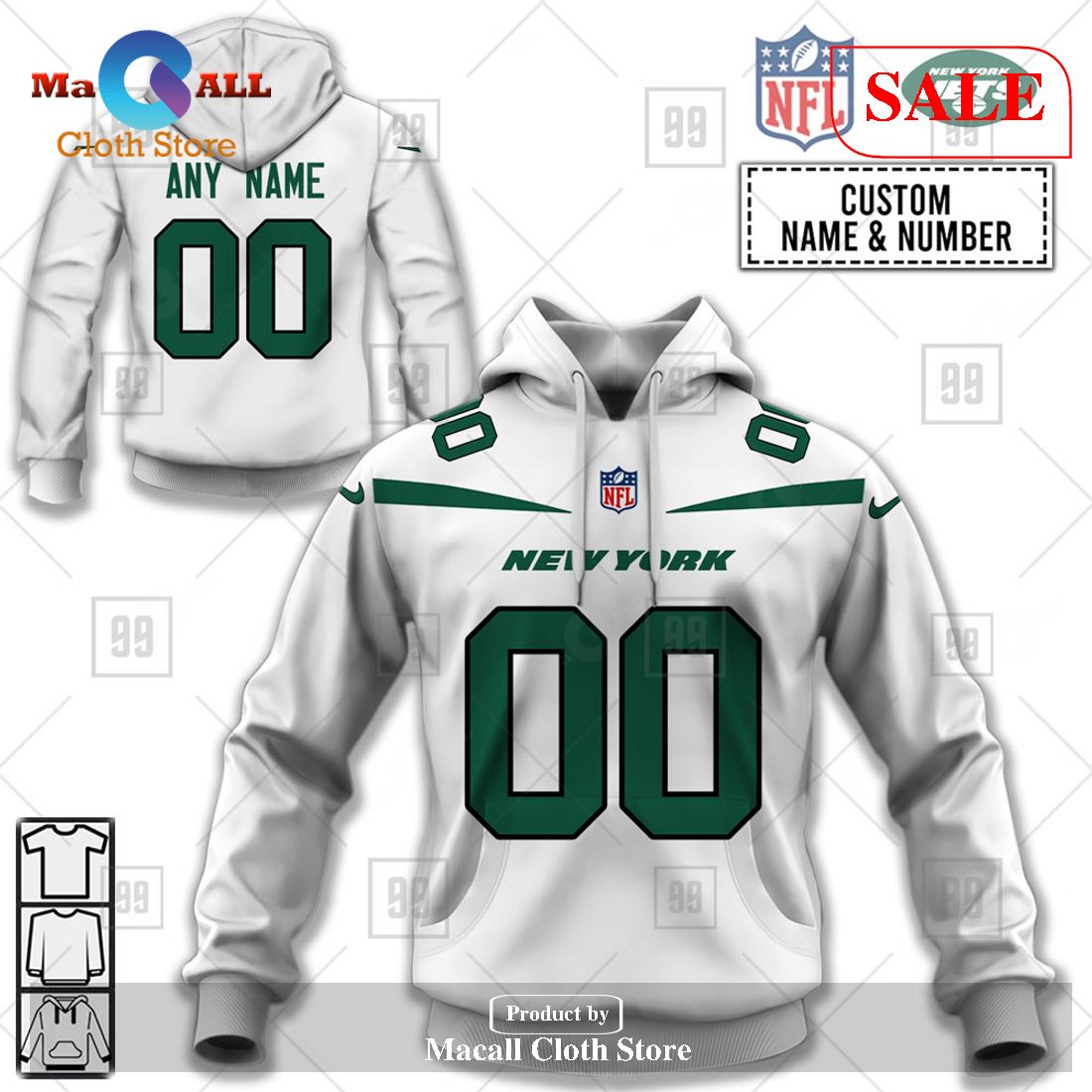 [SALE] Personalized NFL New York Jets Road Jersey Hoodie Sweatshirt 3D LIMITED EDITION
