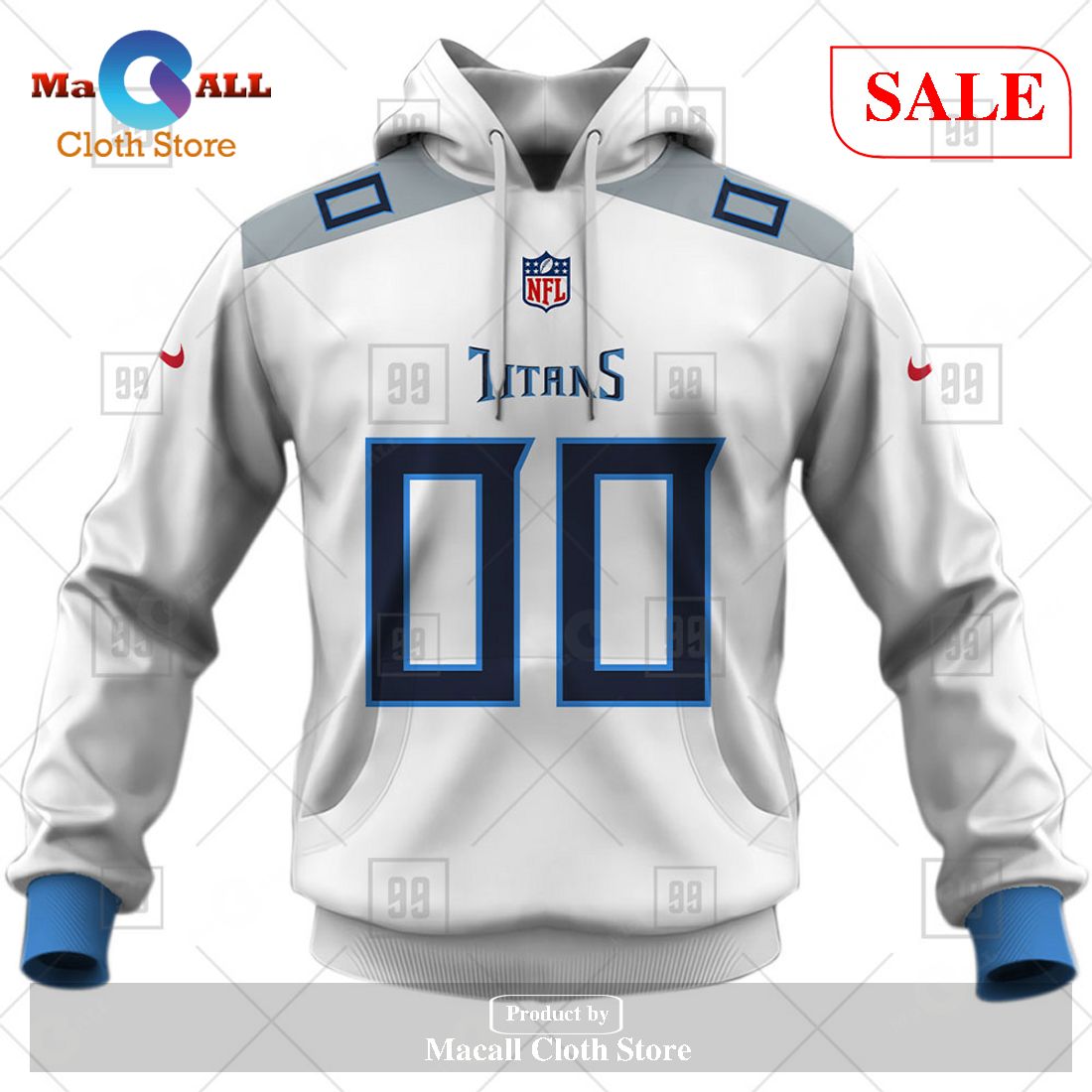 [SALE] Personalized NFL Tennessee Titans Road Jersey Hoodie Sweatshirt 3D LIMITED EDITION