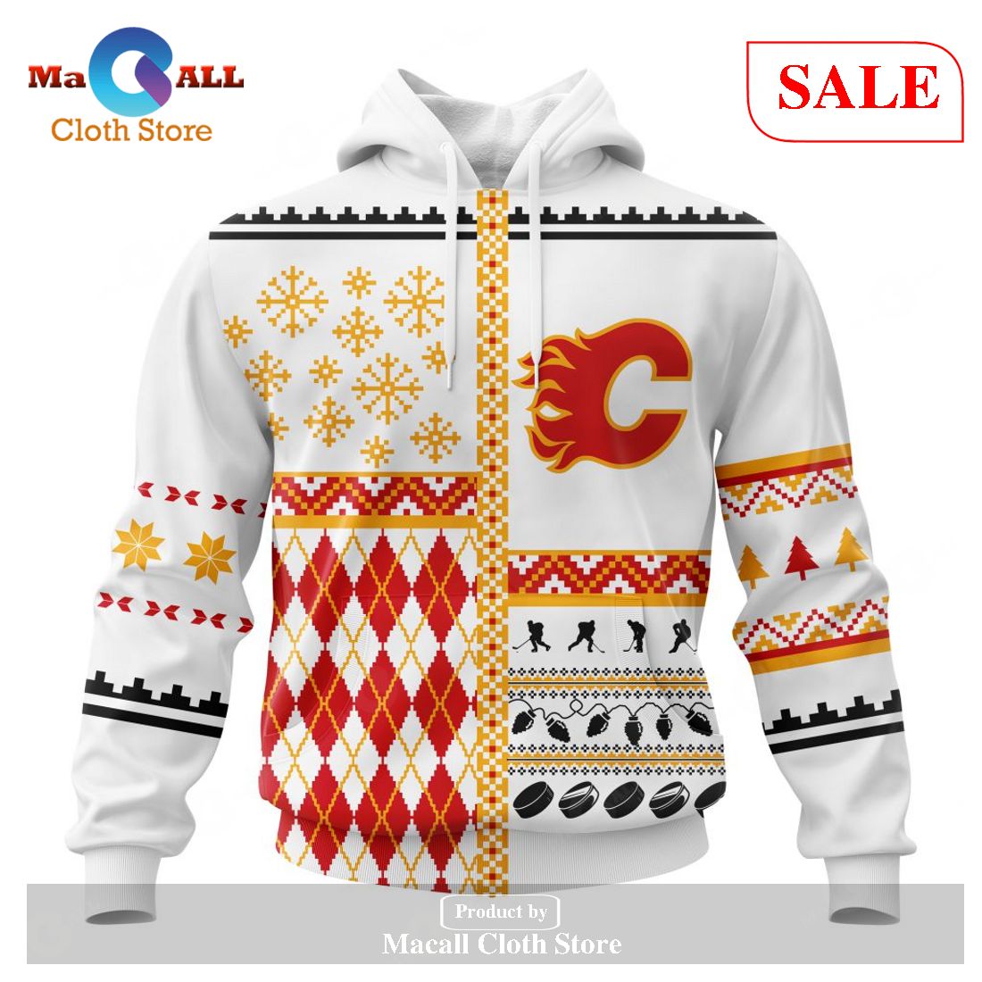 [SALE] Personalized NHL Calgary Flames – Specialized Unisex Christmas Is Coming Hoodie Sweatshirt 3D LIMITED EDITION