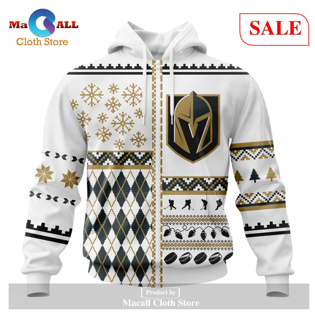[SALE] Personalized NHL Vegas Golden Knights – Specialized Unisex Christmas Is Coming Hoodie Sweatshirt 3D LIMITED EDITION
