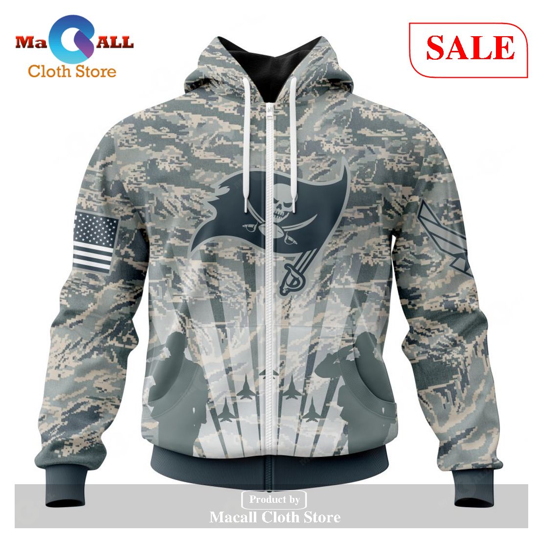 [SALE] Personalized NFL Tampa Bay Buccaneers Honor US Air Force Veterans Hoodie Sweatshirt 3D LIMITED EDITION