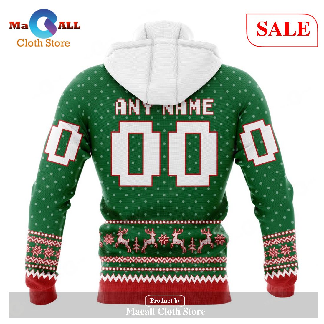 NHL Arizona Coyotes 3D Christmas Hoodie Custom Name And Number Special Gift  For Fans