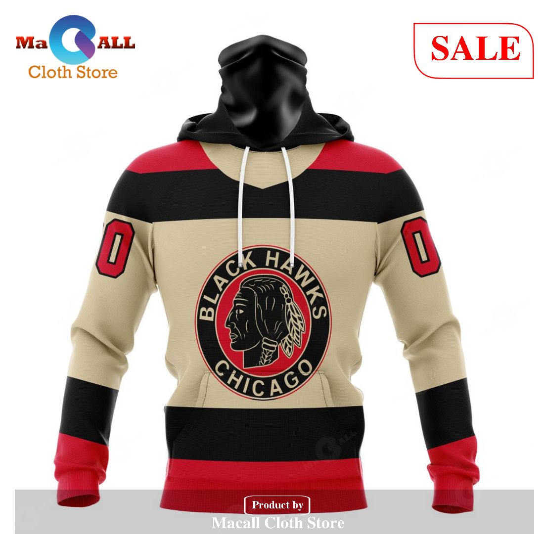 Custom Chicago BlackHawks Unisex Retro Concepts Sweatshirt NHL