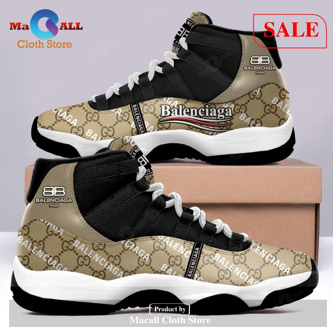 [SALE] Balenciaga x Gucci Air Jordan 11 Sneakers Shoes Hot 2023 Gifts For Men Women POD Design