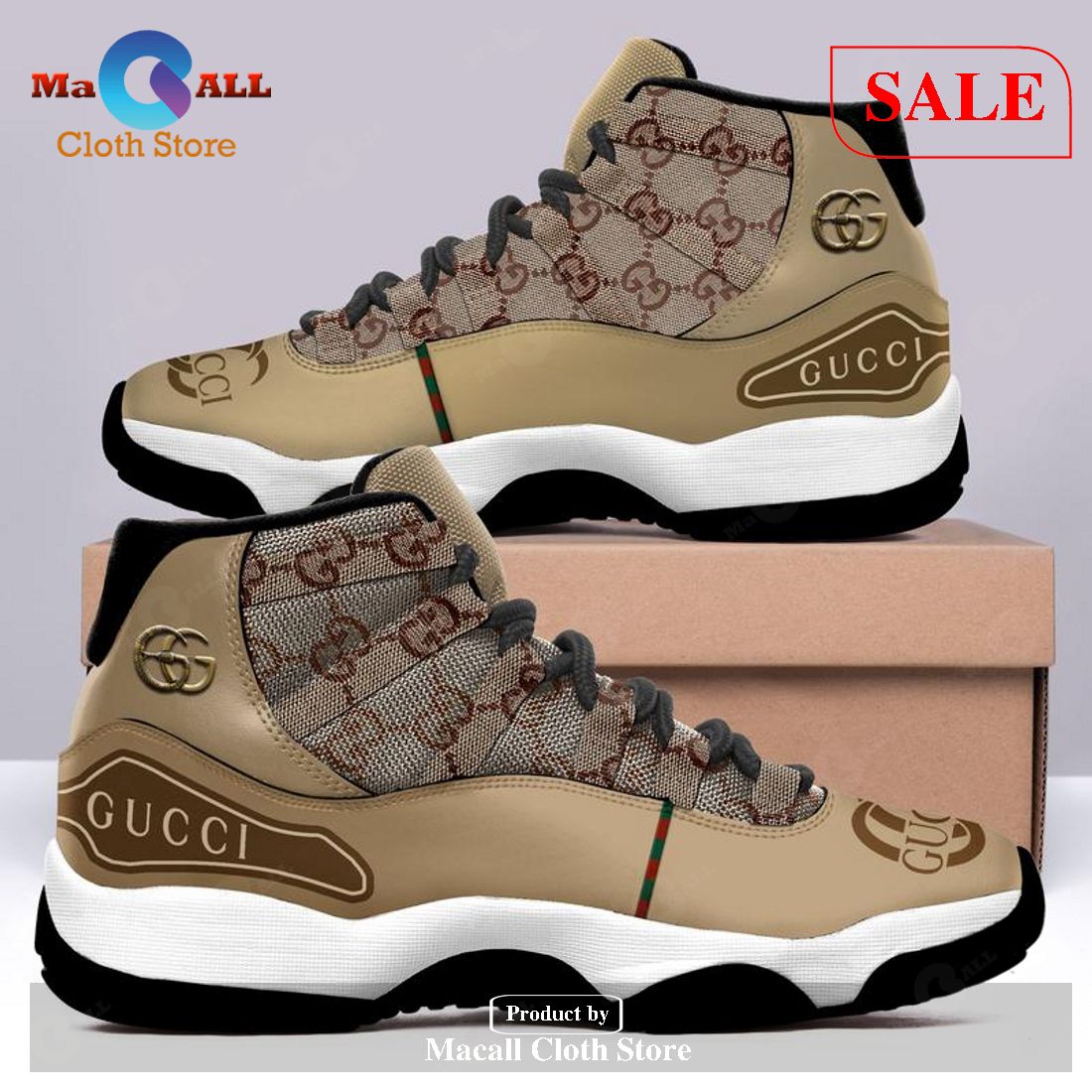 [SALE] Best Gucci Air Jordan 11 Sneakers Shoes Hot 2023 Gifts For Men Women POD Design