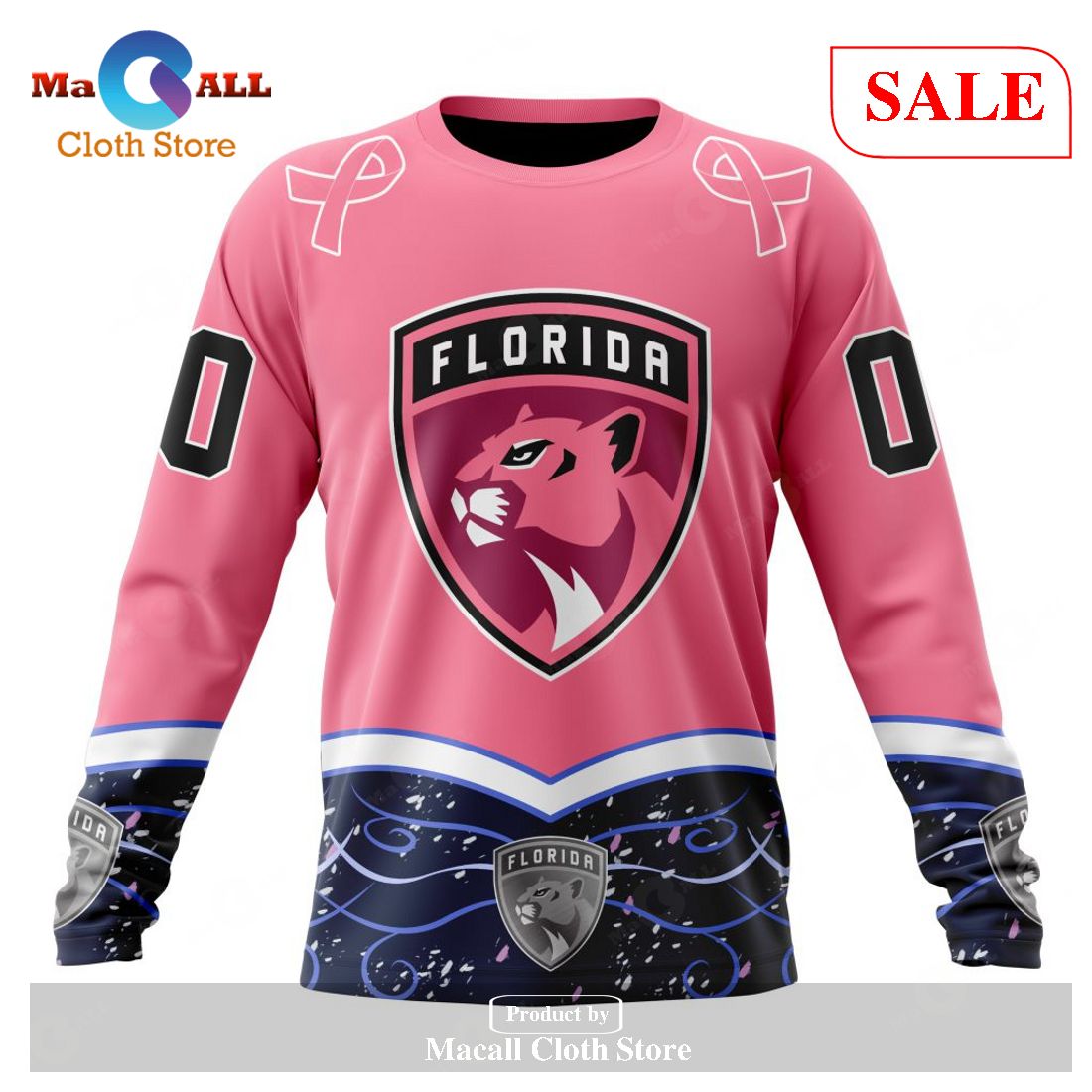 NHL Florida Panthers Specialized Hockey Jersey In Classic Style With  Paisley! Pink Breast Cancer - Torunstyle