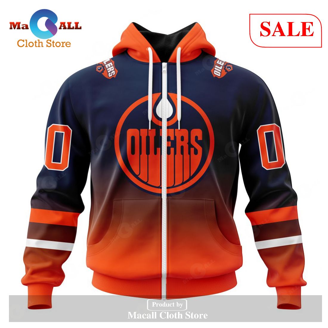 [SALE] Personalized NHL Edmonton Oilers Special Retro Gradient Design Hoodie Sweatshirt 3D LIMITED EDITION