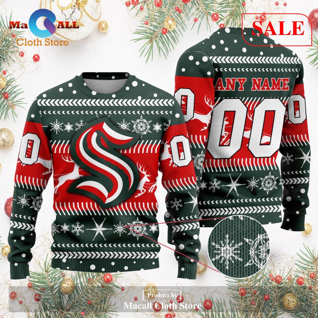 [SALE] Personalized NHL Seattle Kraken – Specialized Unisex Sweater For Chrismas Season