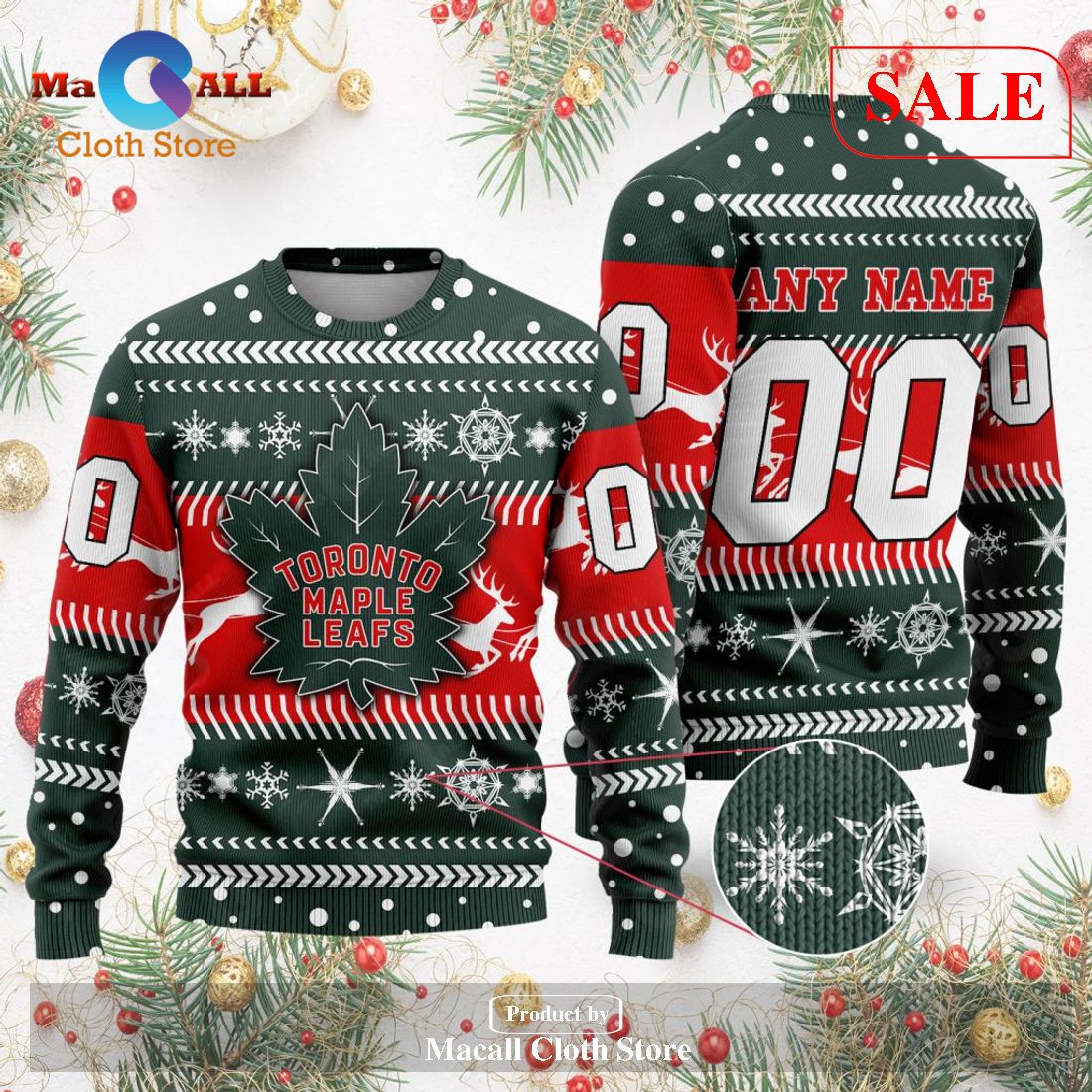 [SALE] Personalized NHL Toronto Maple Leafs – Specialized Unisex Sweater For Chrismas Season