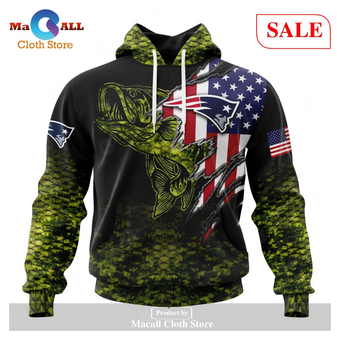 BEST NFL New England Patriots, Speicla Camo Realtree Hunting 3D Hoodie