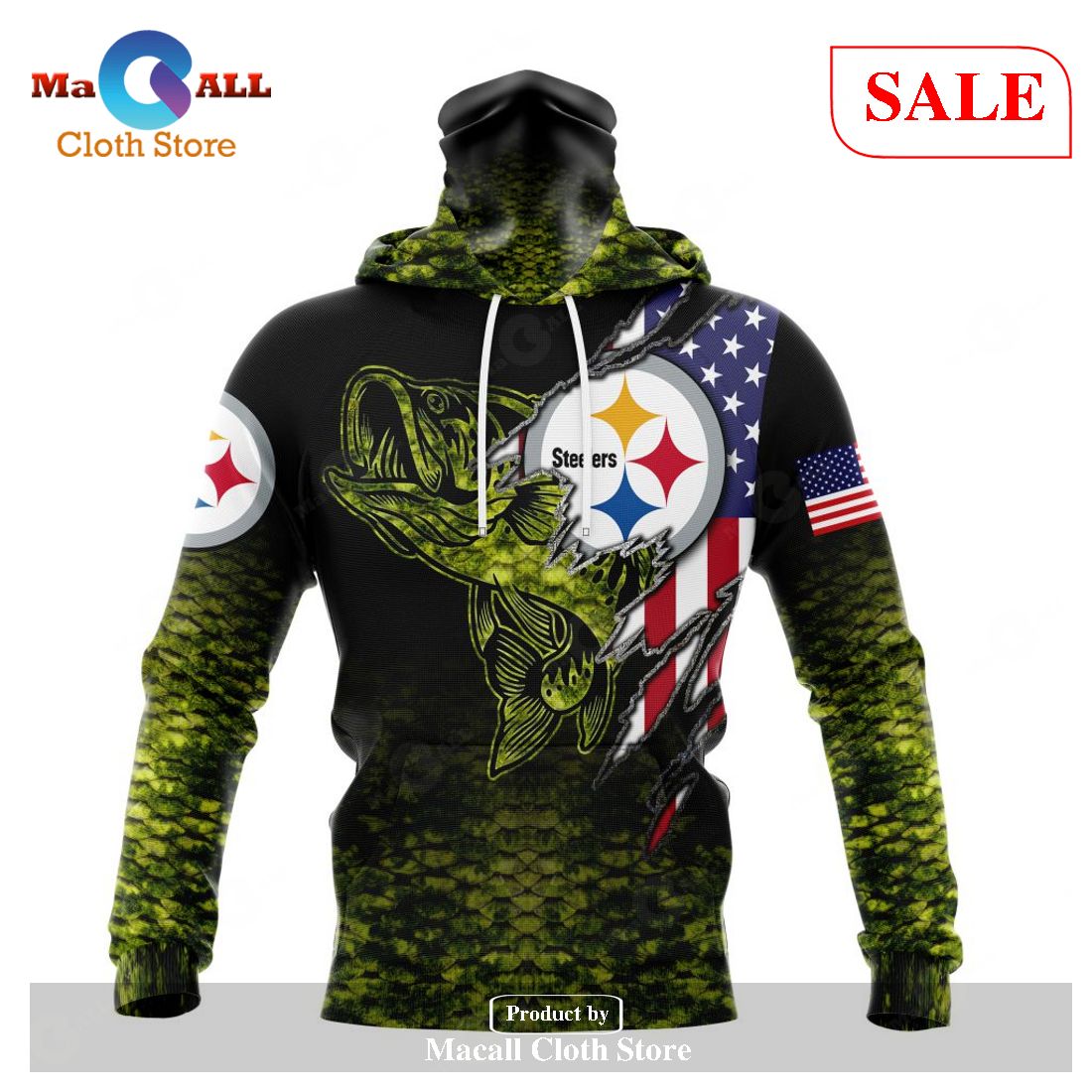 Pittsburgh Steelers NFL Personalized Your Name Fishing Camo Hoodie 3D All  Over Print