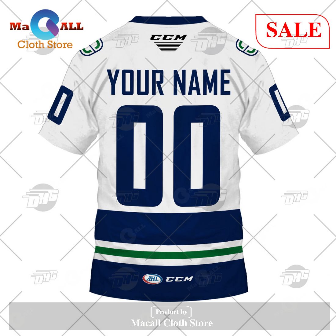 The best selling] Personalized AHL Abbotsford Canucks White jersey Style  For Fan 3D Shirt