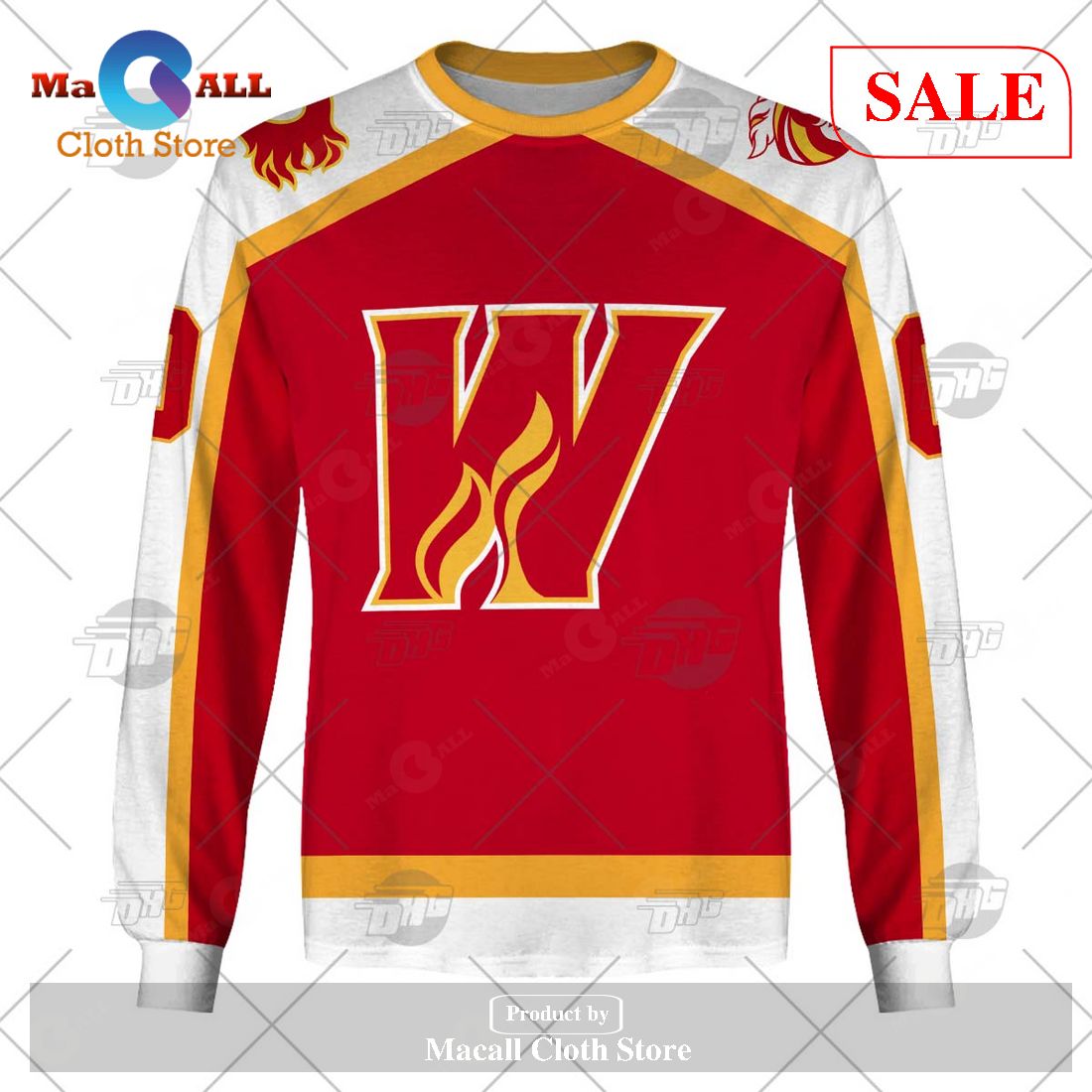 SALE] Personalized AHL Calgary Wranglers Premier Jersey Red Hoodie  Sweatshirt 3D - Macall Cloth Store - Destination for fashionistas