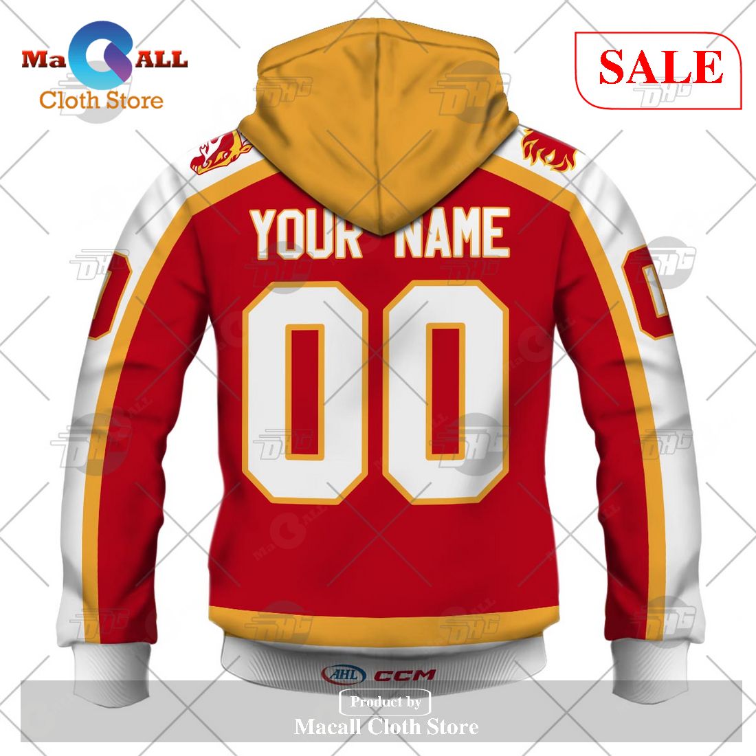 SALE] Personalized AHL Calgary Wranglers Premier Jersey Red Hoodie  Sweatshirt 3D - Macall Cloth Store - Destination for fashionistas