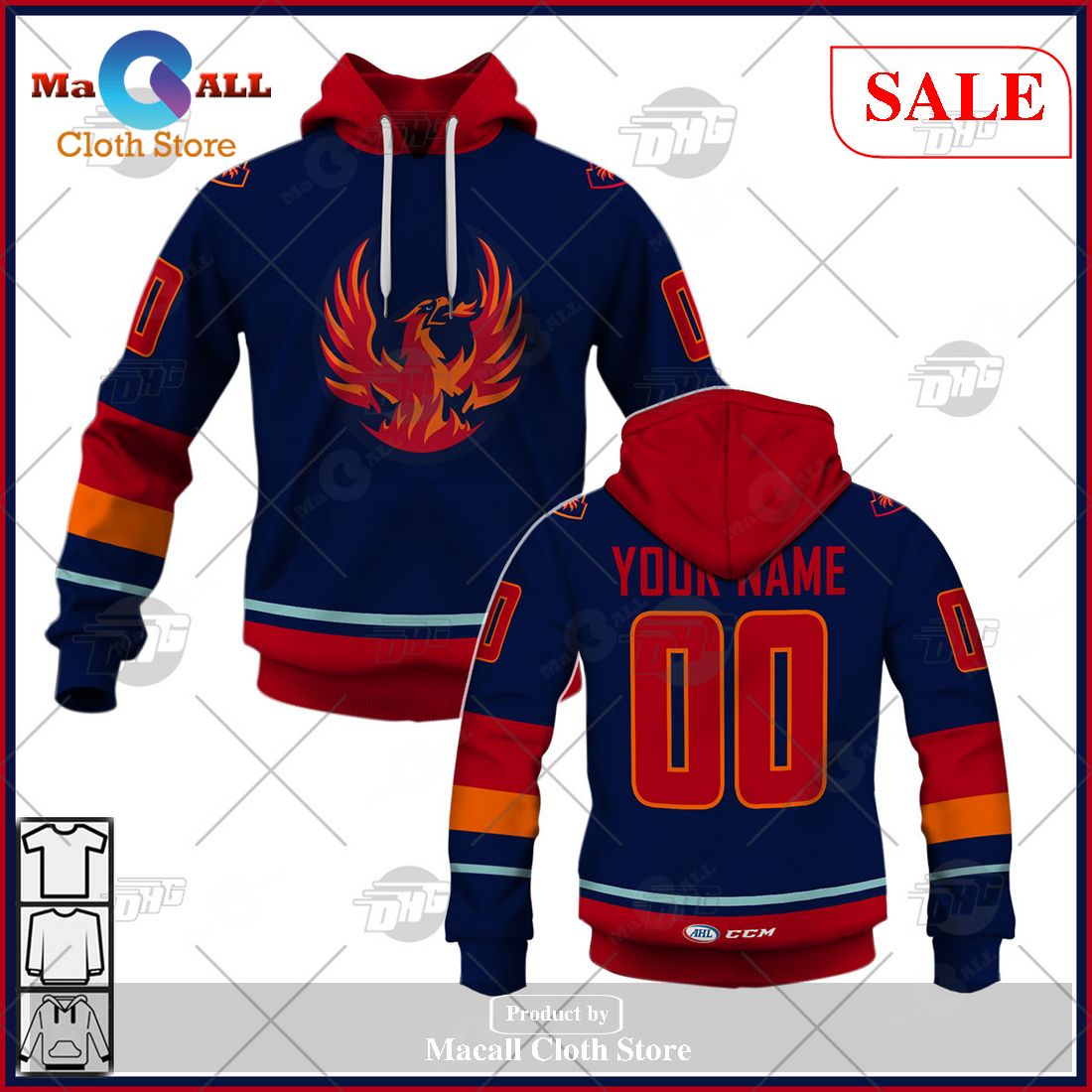 [SALE] Personalized AHL Coachella Valley Firebirds Premier Dark Jersey ...