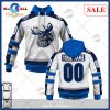 [SALE] Personalized AHL Manitoba Moose Premier Jersey Navy Hoodie Sweatshirt 3D
