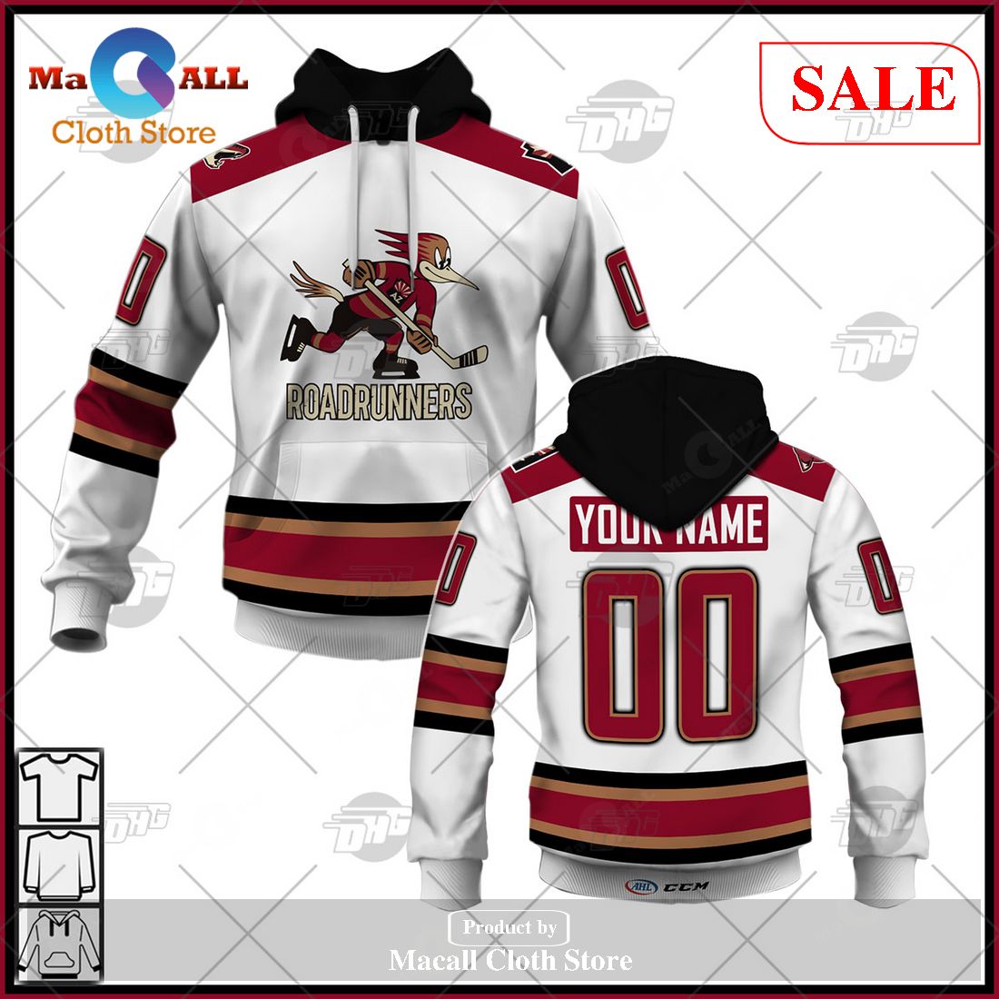 SALE] Personalized AHL Tucson Roadrunners Premier White Jersey Hoodie  Sweatshirt 3D - Macall Cloth Store - Destination for fashionistas